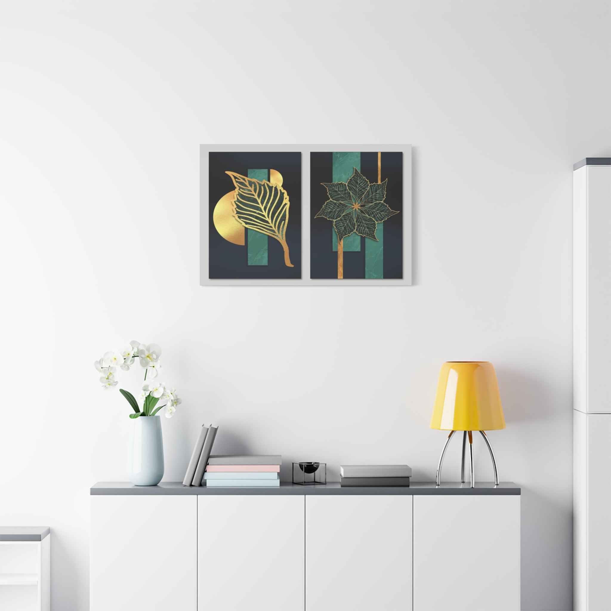 Gold Leaf Wall Art - Botanical Abstract Prints