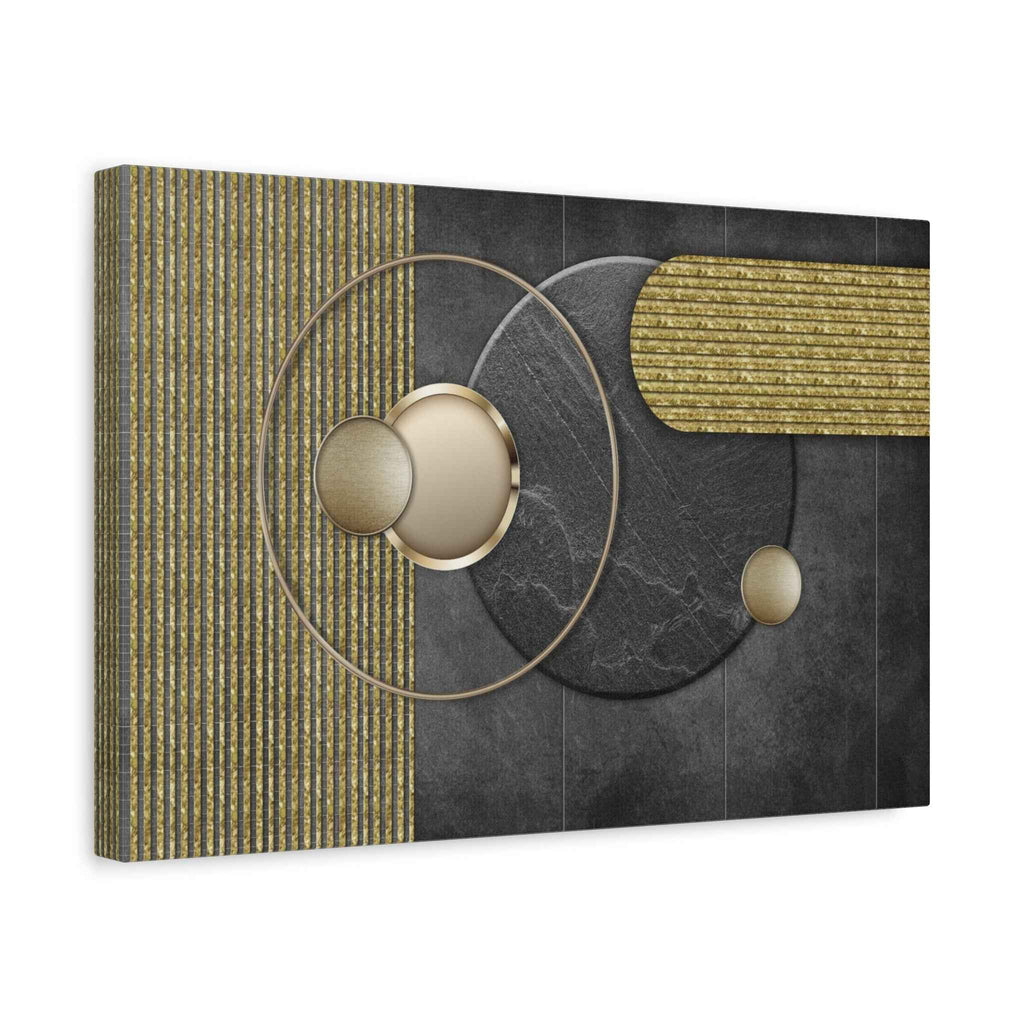 Black and Gold Geometric Canvas Wall Art – Luxury Modern Wall Decor