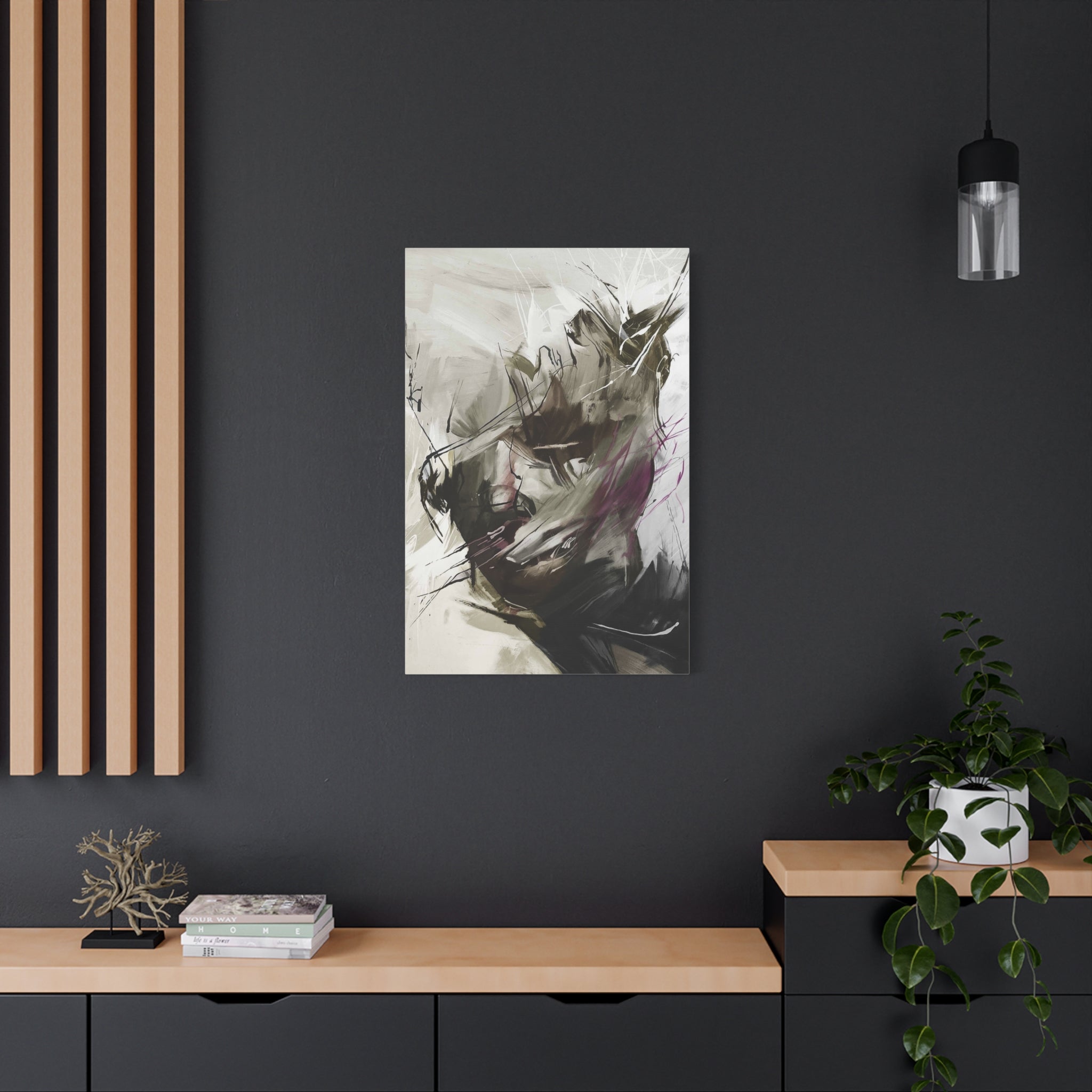 Abstract Expressionist Portrait Canvas — Matte Stretched Wall Art 