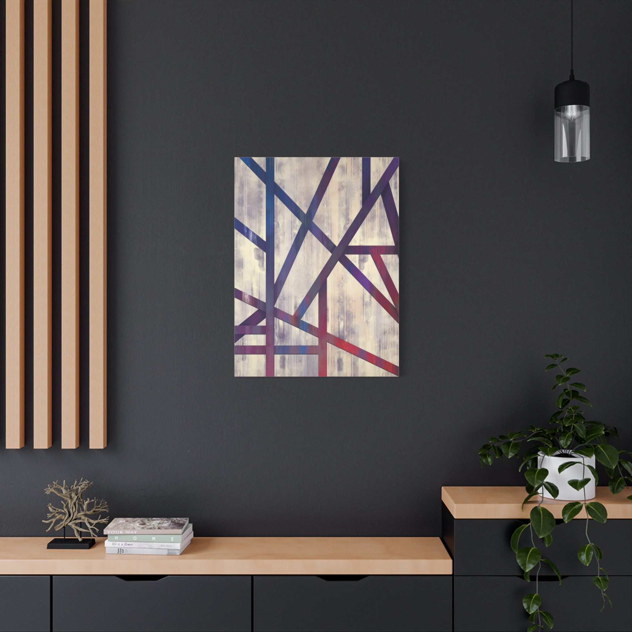 Abstract Geometric Matte Canvas Art – Stretched Wall Decor 