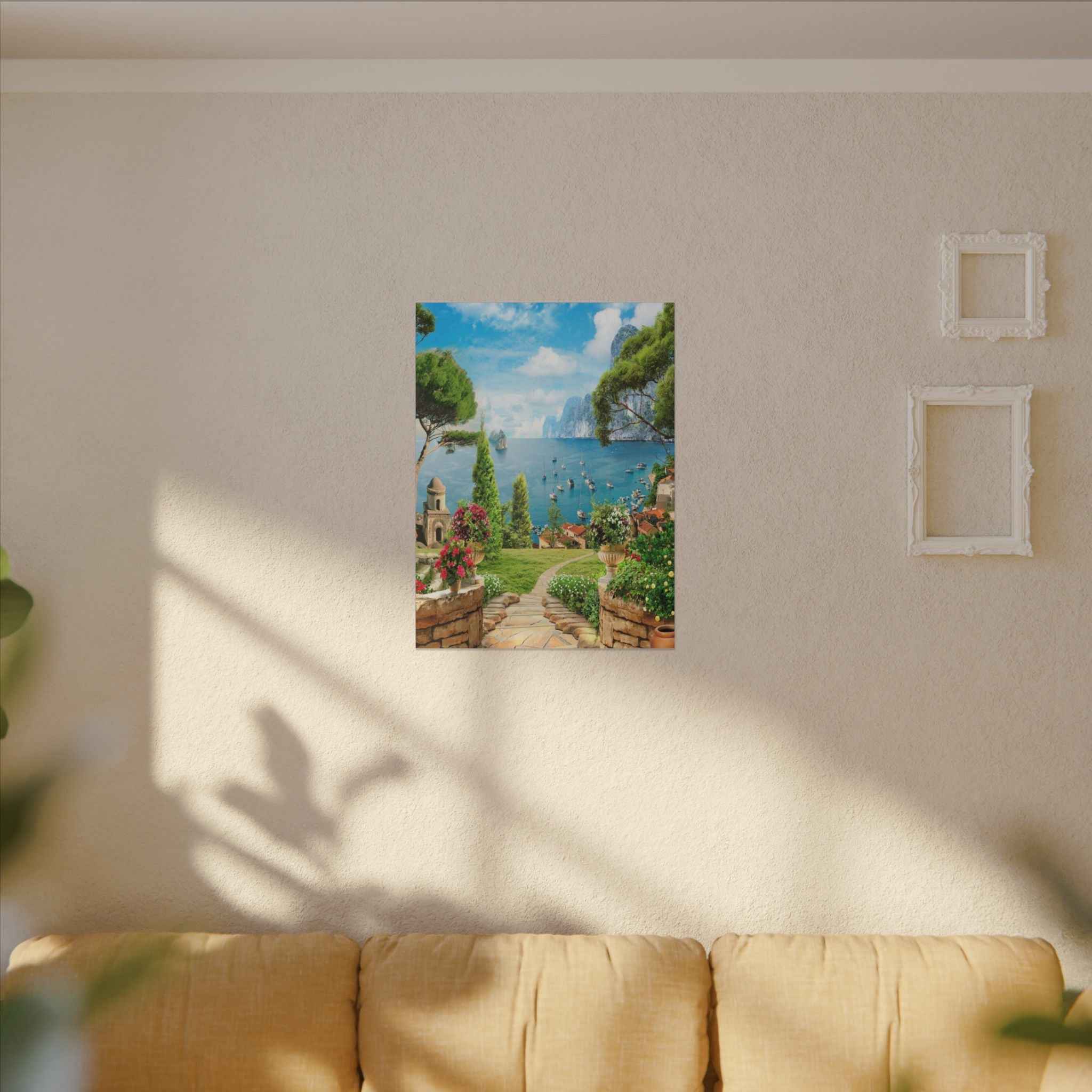 Mediterranean Seaside Canvas Art - Stunning Matte Stretched Wall Painting - TheKaraHan