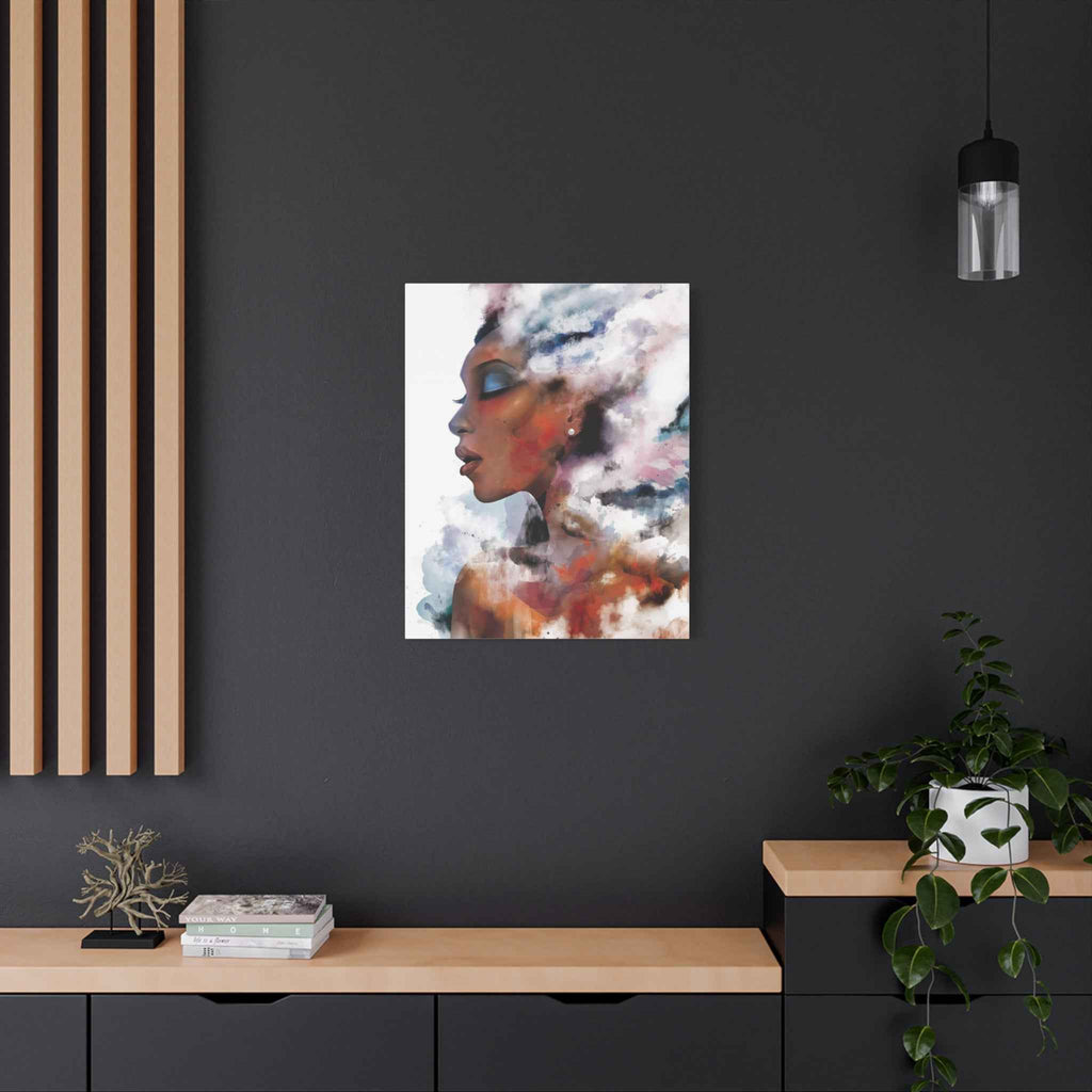 Abstract Watercolor Woman Art - Dreamy Canvas Portrait Wall Decor - TheKaraHan