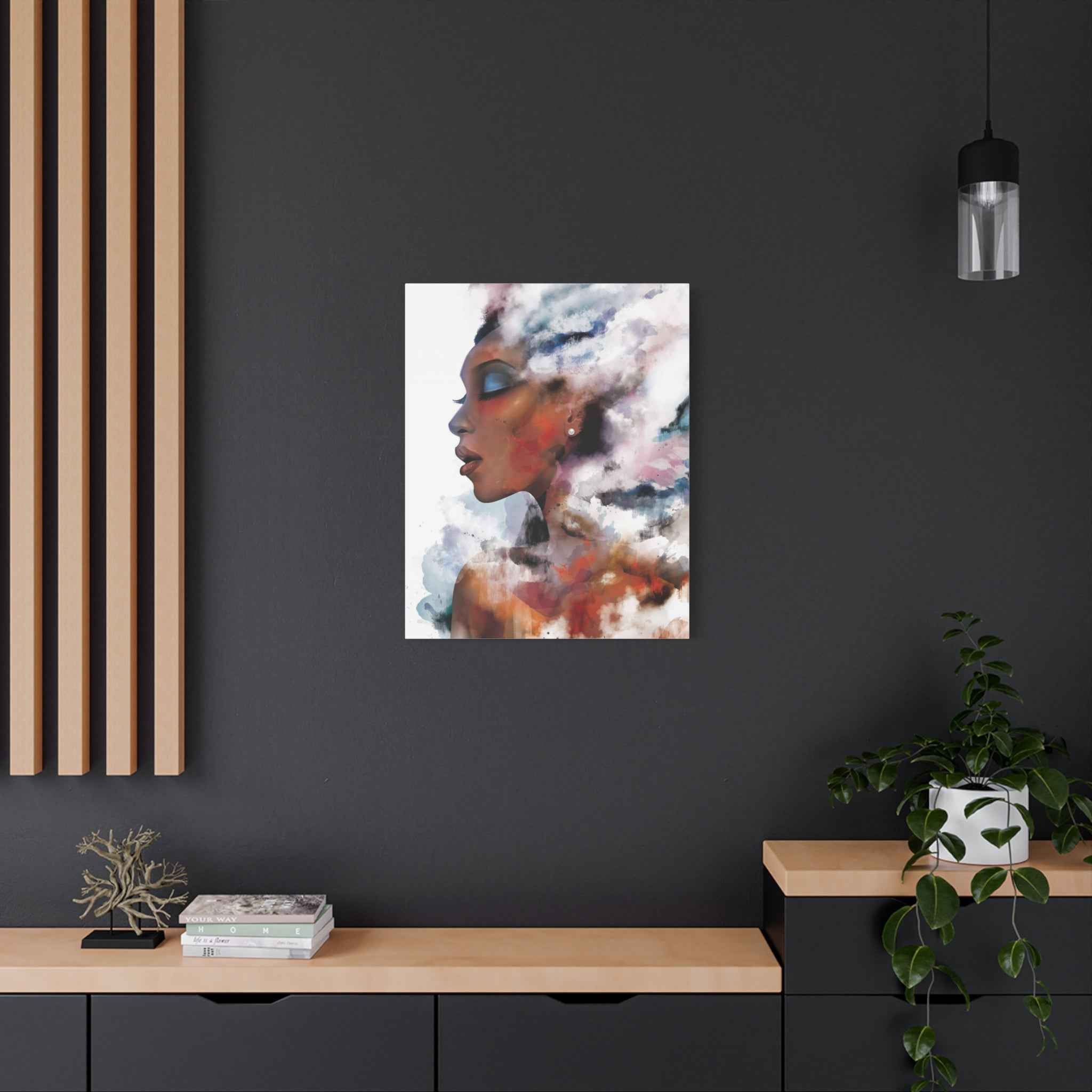 Abstract Watercolor Woman Art - Dreamy Canvas Portrait Wall Decor - TheKaraHan