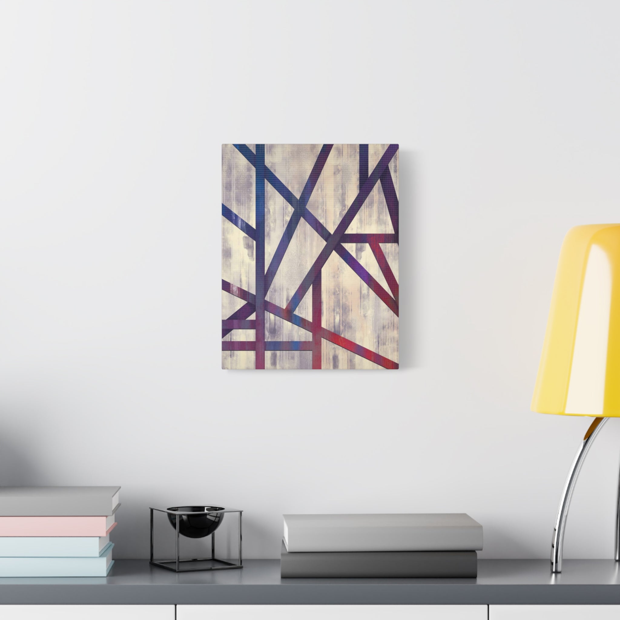 Abstract Geometric Matte Canvas Art – Stretched Wall Decor 