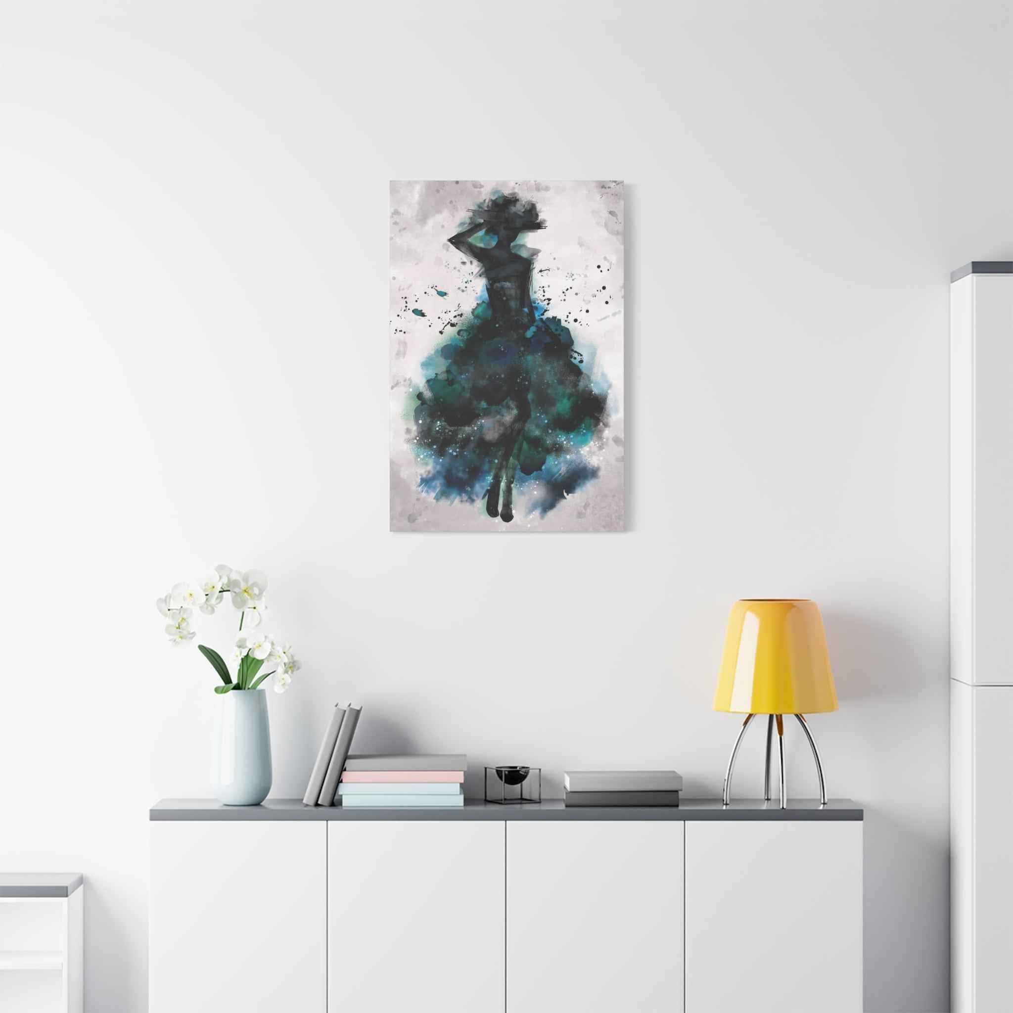 Teal Ballerina Canvas Art - Watercolor Matte Print - TheKaraHan