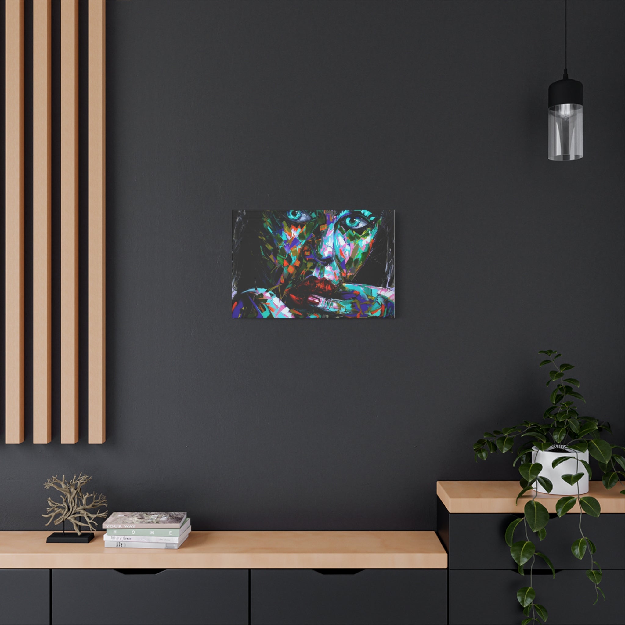 Colorful Abstract Woman Portrait Canvas — Modern Pop Art Wall Decor - TheKaraHan