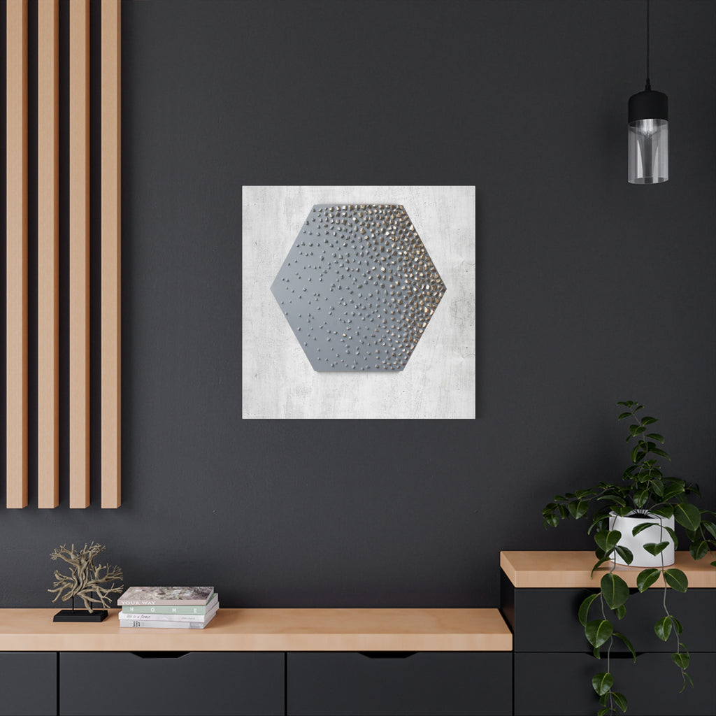 Hexagon Raindrop Texture Matte Canvas Wall Art 