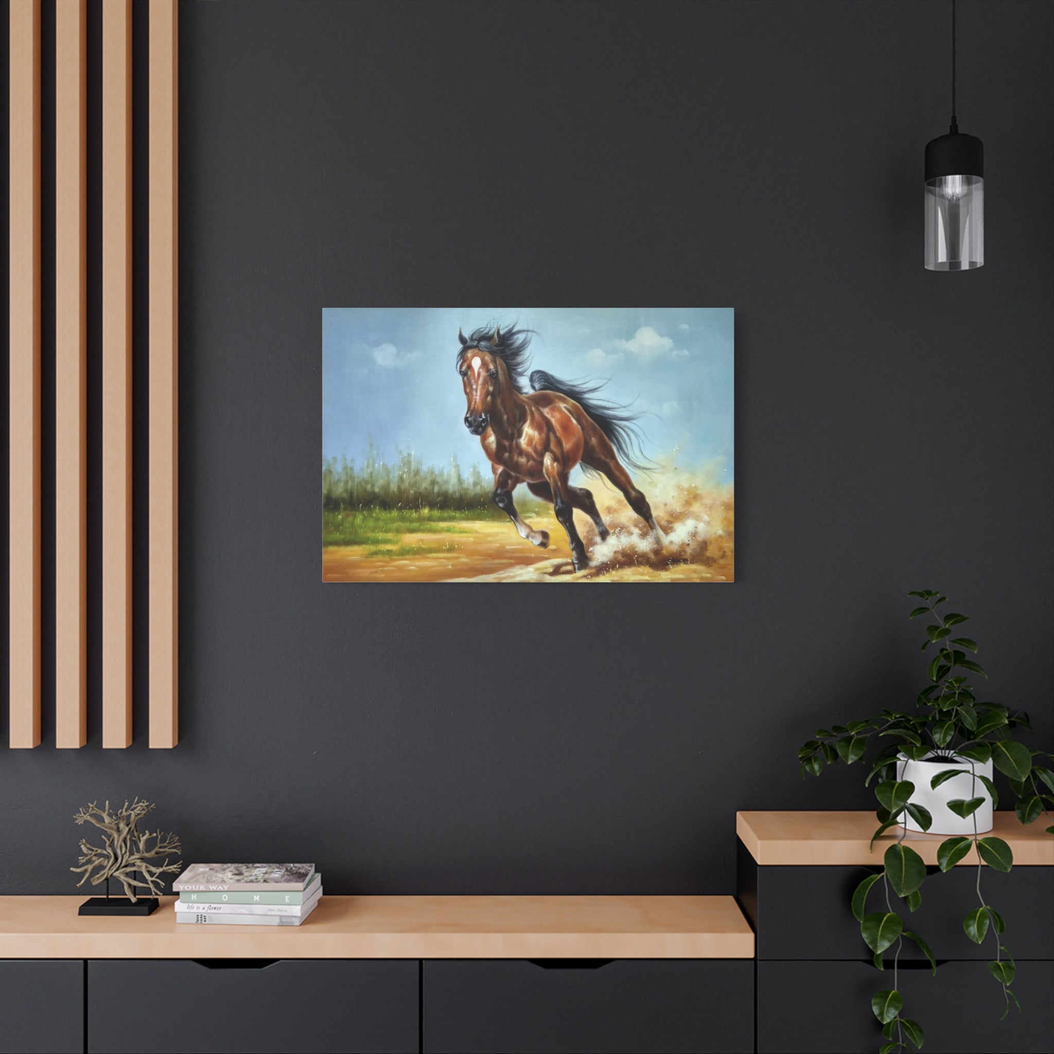 Running Stallion Matte Canvas Print — Horse Wall Art, Stretched 1.25" 