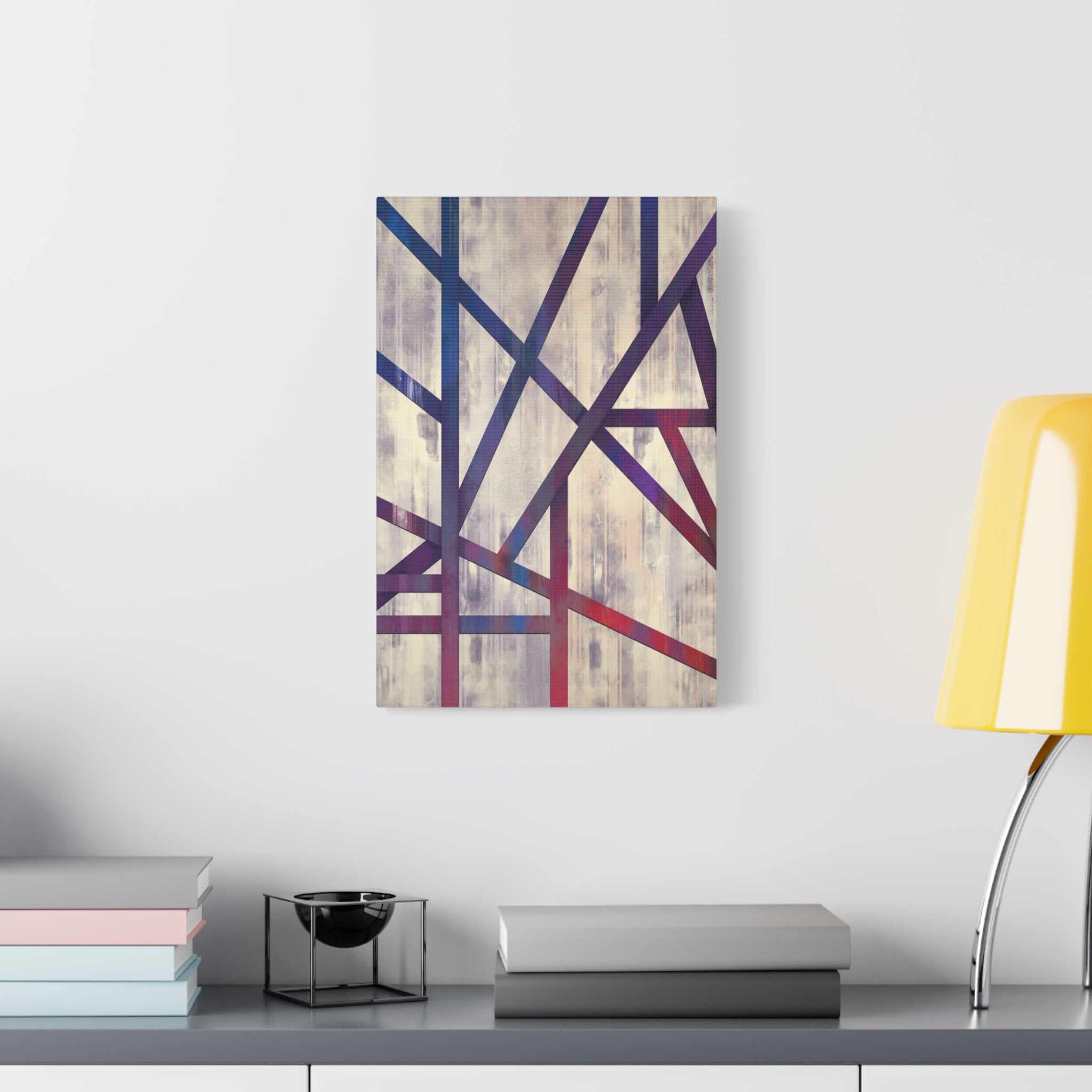 Abstract Geometric Matte Canvas Art – Stretched Wall Decor 
