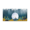 Deer Moon Landscape Canvas Wall Art – Wildlife Nature Wall Decor
