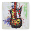 Abstract Guitar Canvas Art – Colorful Stretched Matte Wall Decor - TheKaraHan