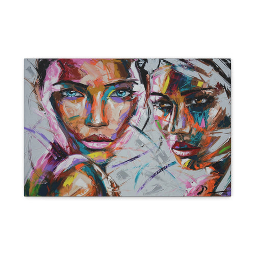 Abstract Colorful Portrait Canvas - Modern Stretched Wall Art - TheKaraHan
