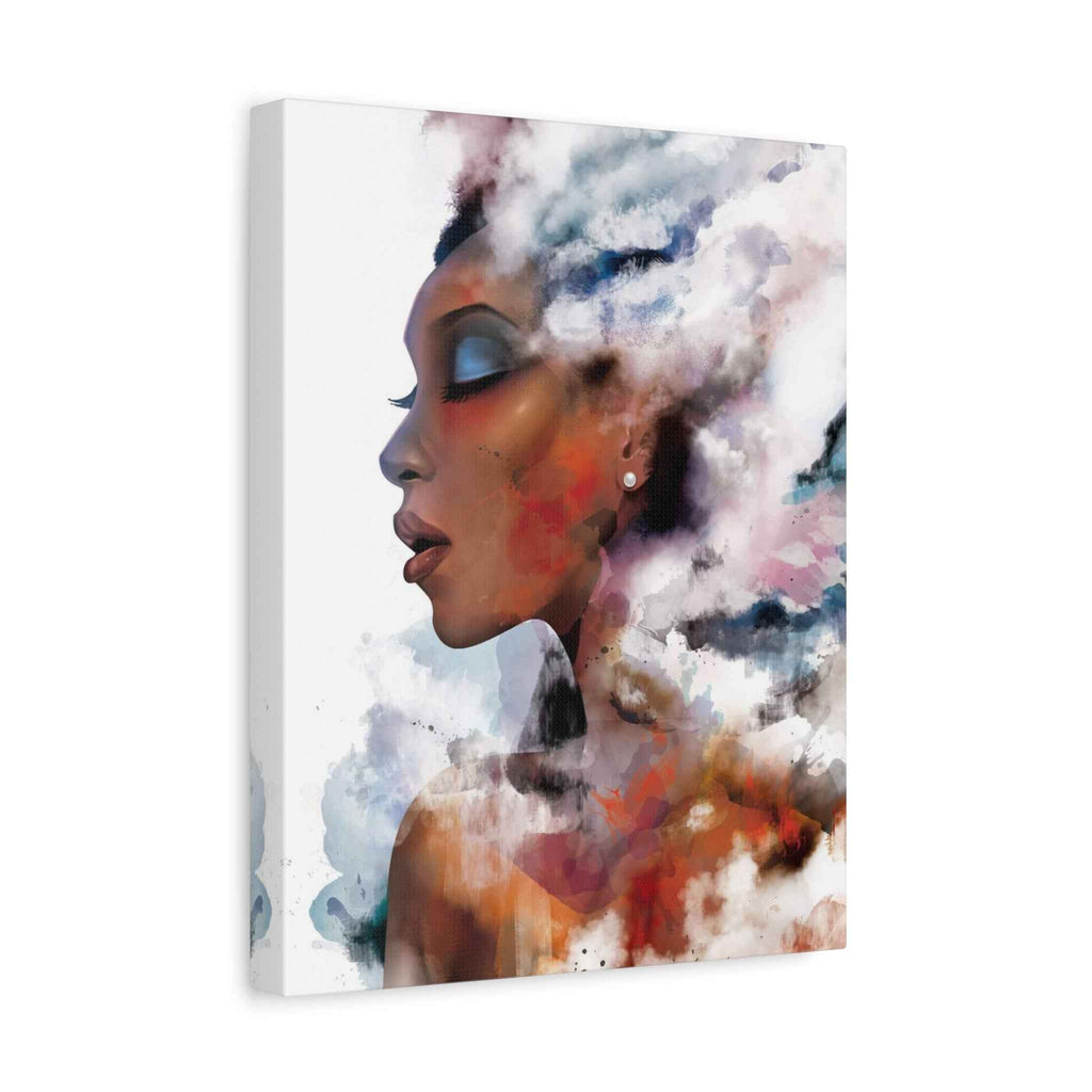Abstract Watercolor Woman Art - Dreamy Canvas Portrait Wall Decor - TheKaraHan
