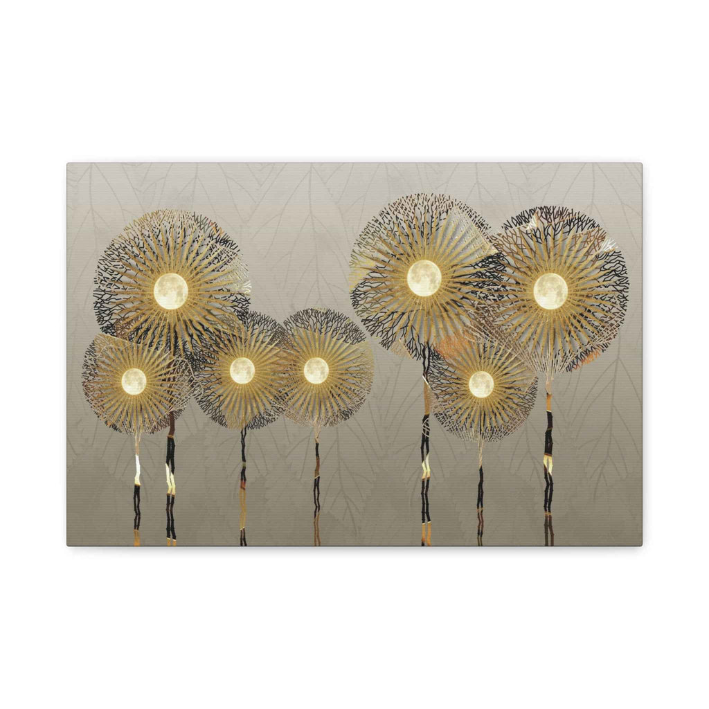 Gold Floral Wall Art | Luxury Botanical Flower Canvas for Elegant Interiors