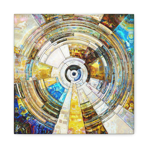 Abstract Geometric Mandala Wall Art - Stretched Matte Canvas Print - TheKaraHan
