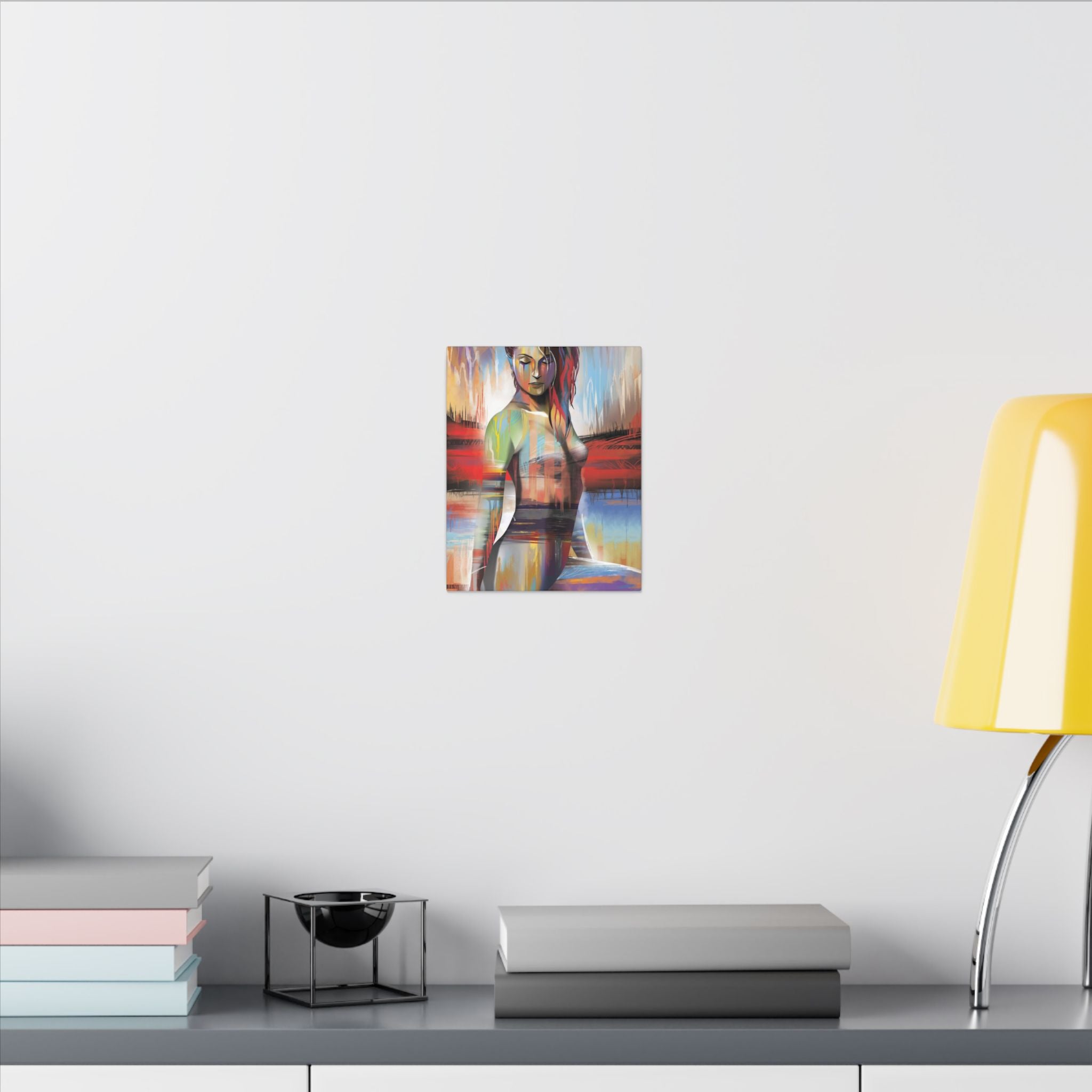 Abstract Colorful Woman Matte Canvas Print — Modern Figurative Wall Art 