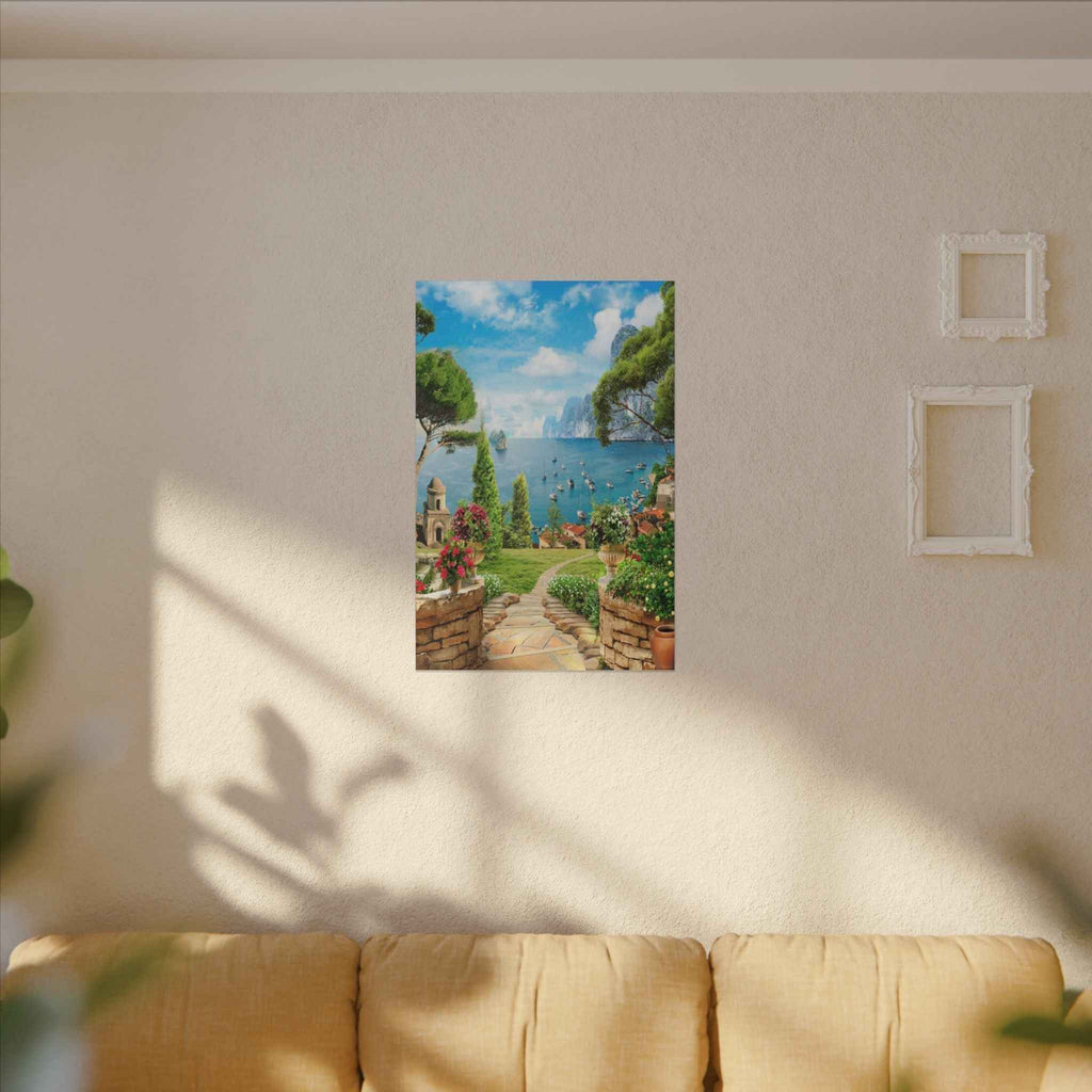 Mediterranean Seaside Canvas Art - Stunning Matte Stretched Wall Painting - TheKaraHan