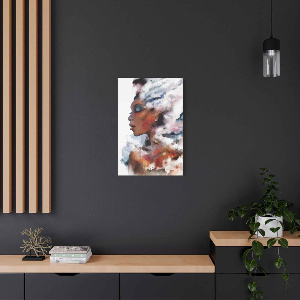 Abstract Watercolor Woman Art - Dreamy Canvas Portrait Wall Decor - TheKaraHan