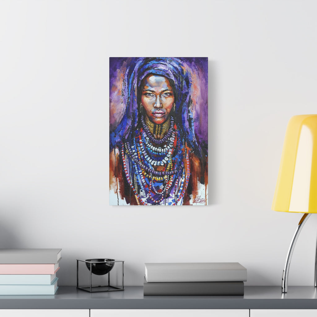 Tribal Queen Canvas Art - Stunning Portrait for Your Space - TheKaraHan
