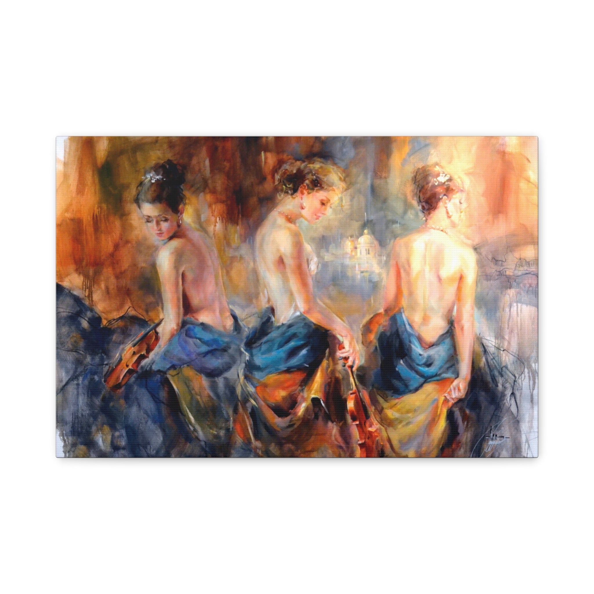 Impressionist Ballerinas Matte Stretched Canvas 