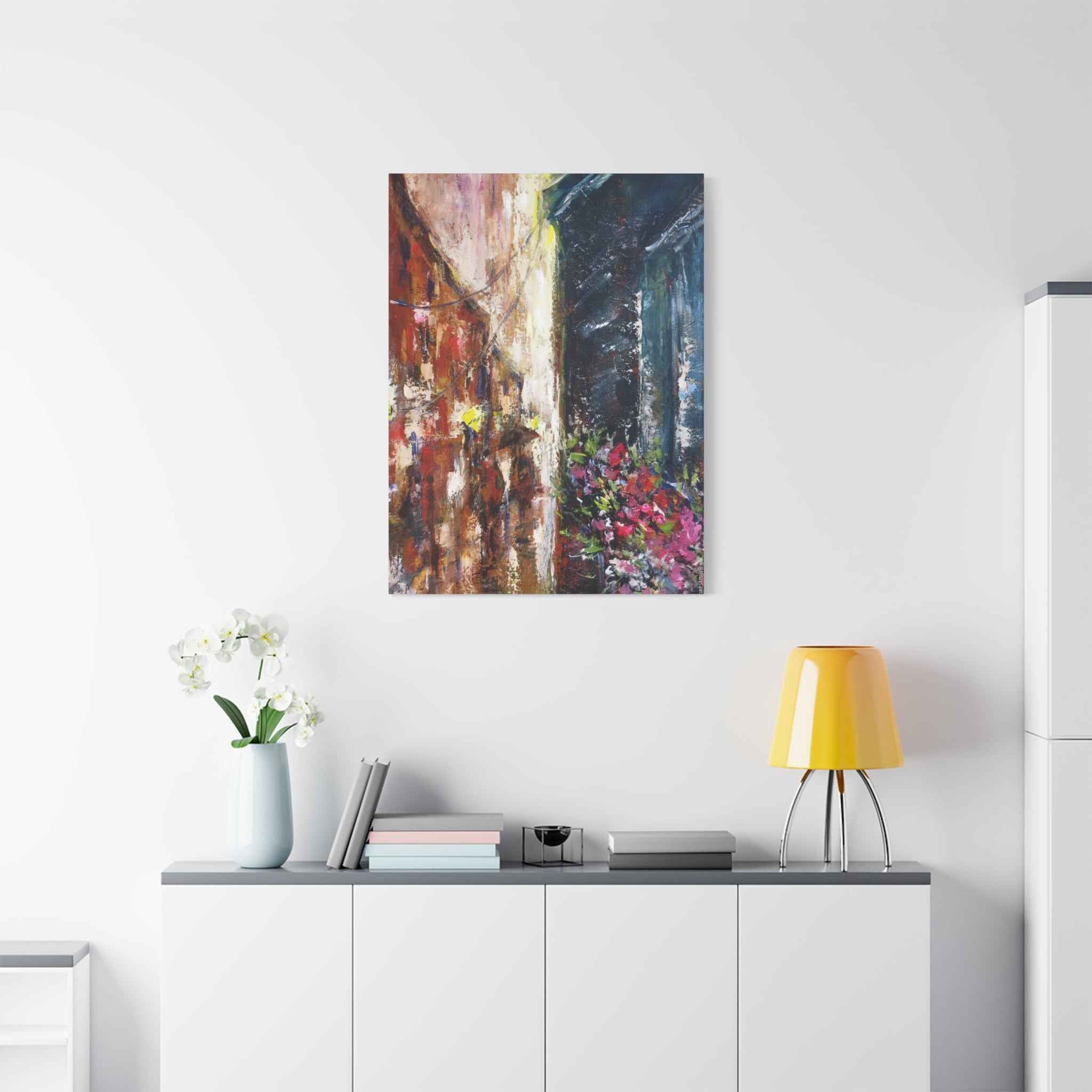Abstract Floral Canvas Art – Matte Stretched Street Art Painting - TheKaraHan