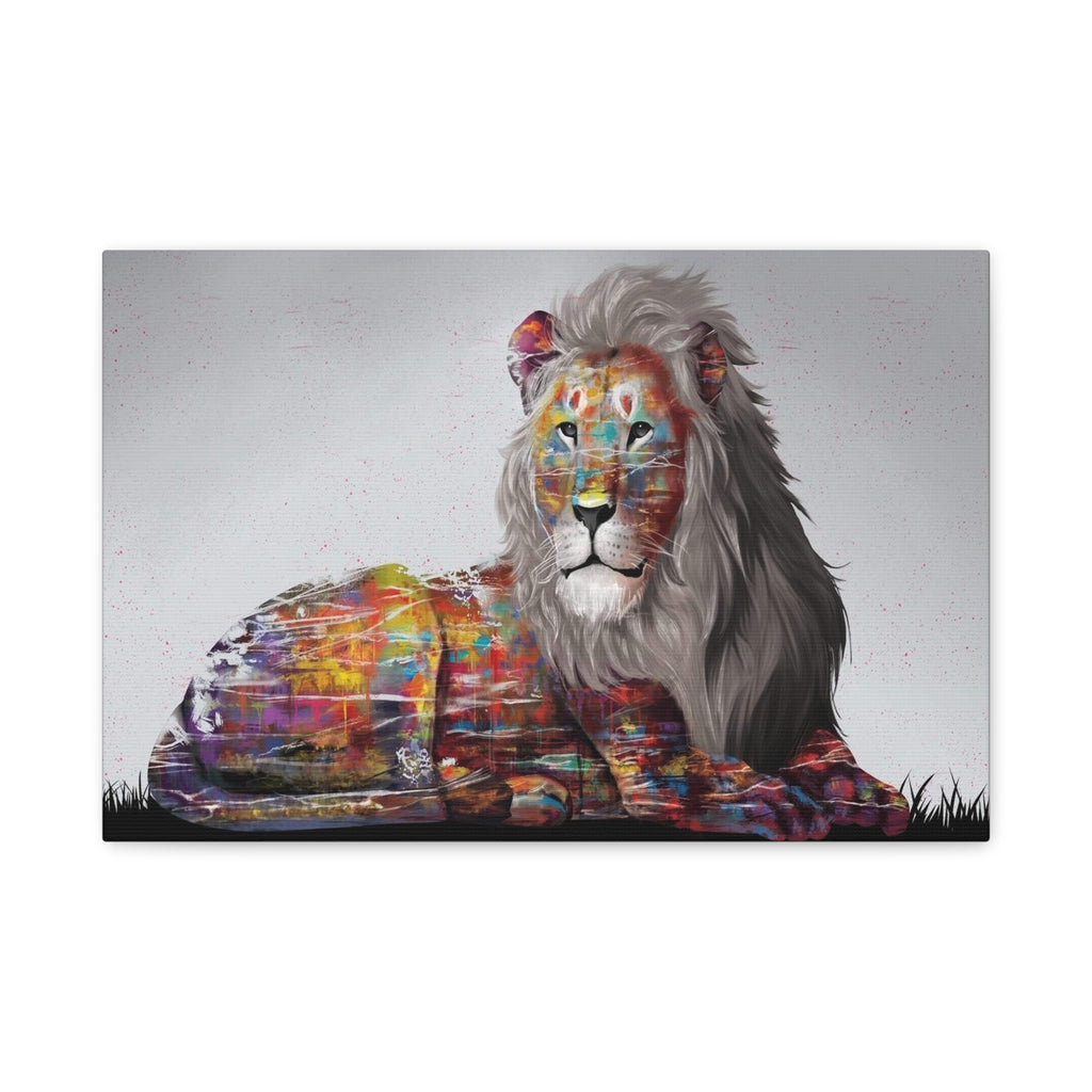 Color Splash Lion Matte Canvas Wall Art — Stretched 1.25"