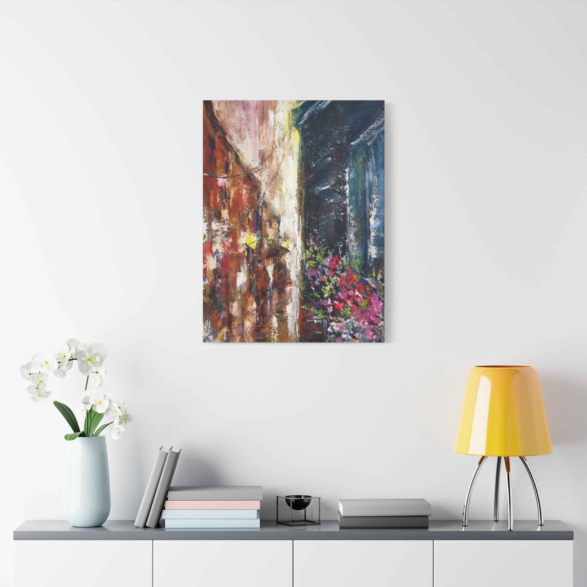 Abstract Floral Canvas Art – Matte Stretched Street Art Painting - TheKaraHan