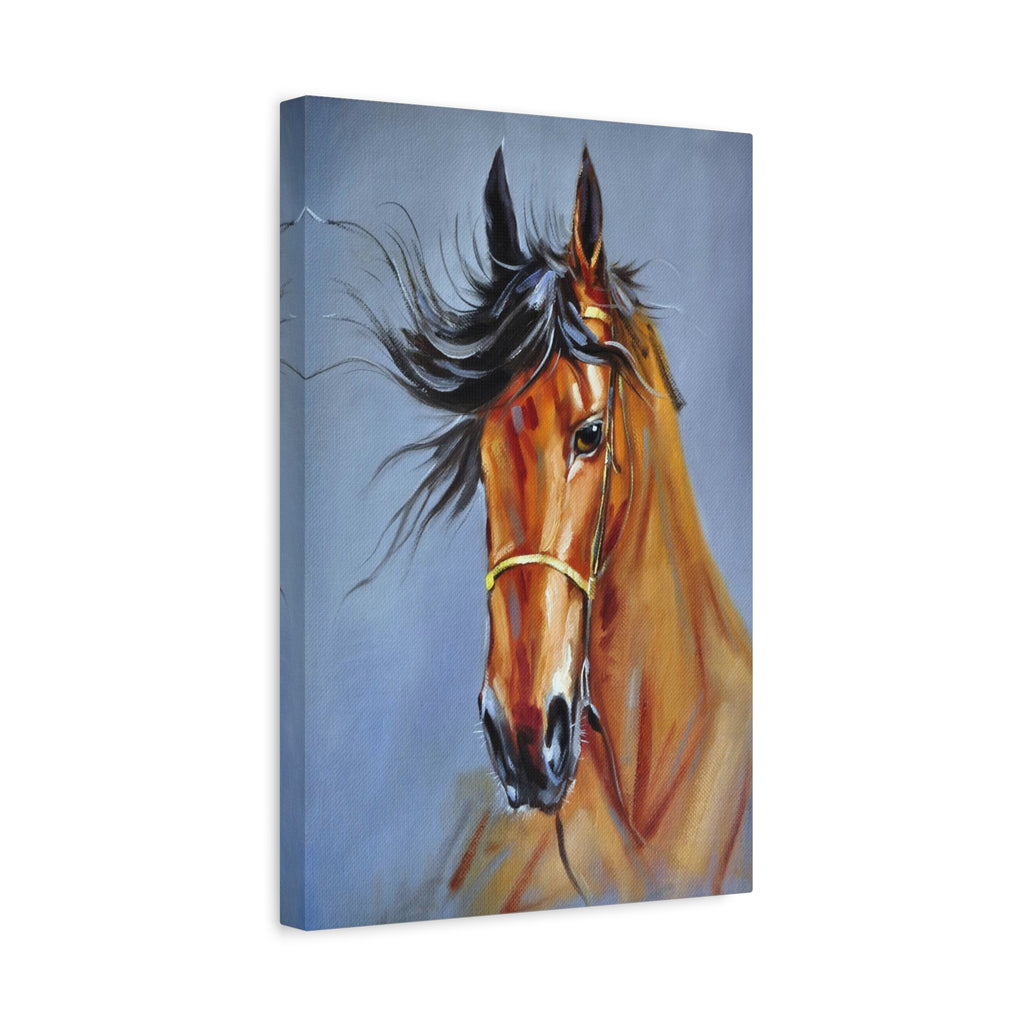 Bay Horse Portrait Matte Canvas Print — Stretched Wall Art (1.25") 