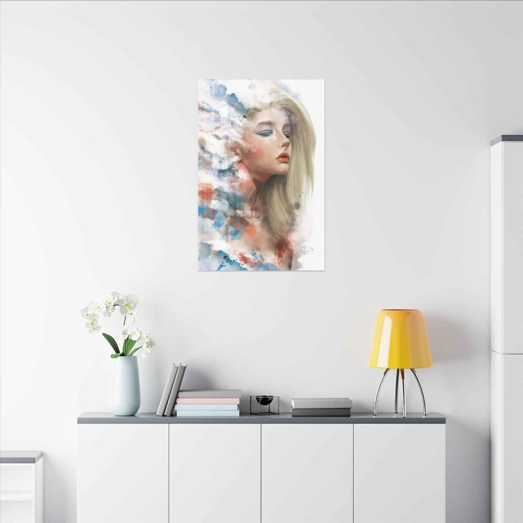 Watercolor Portrait Canvas Art - Dreamy Female Face - TheKaraHan