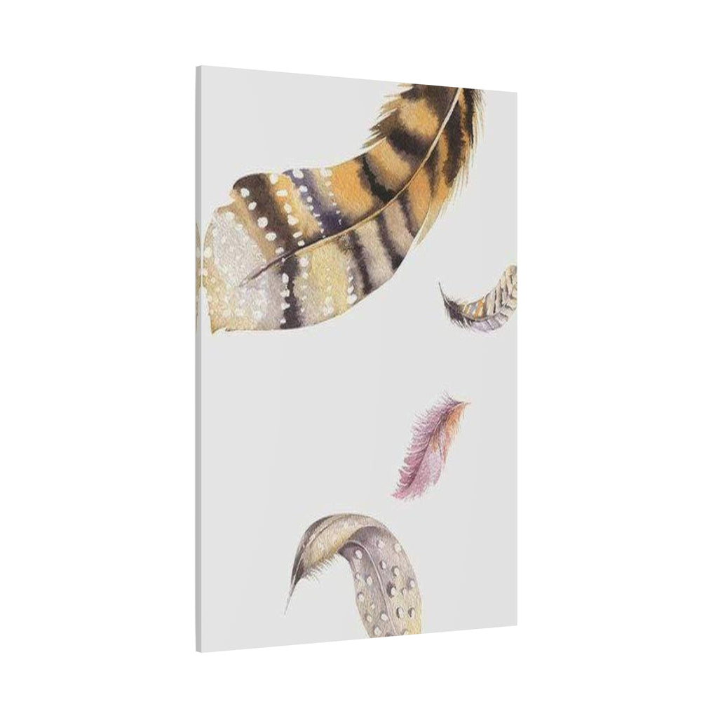 Watercolor Feather Wall Art - Boho Canvas Print, Neutral Nursery Decor - TheKaraHan