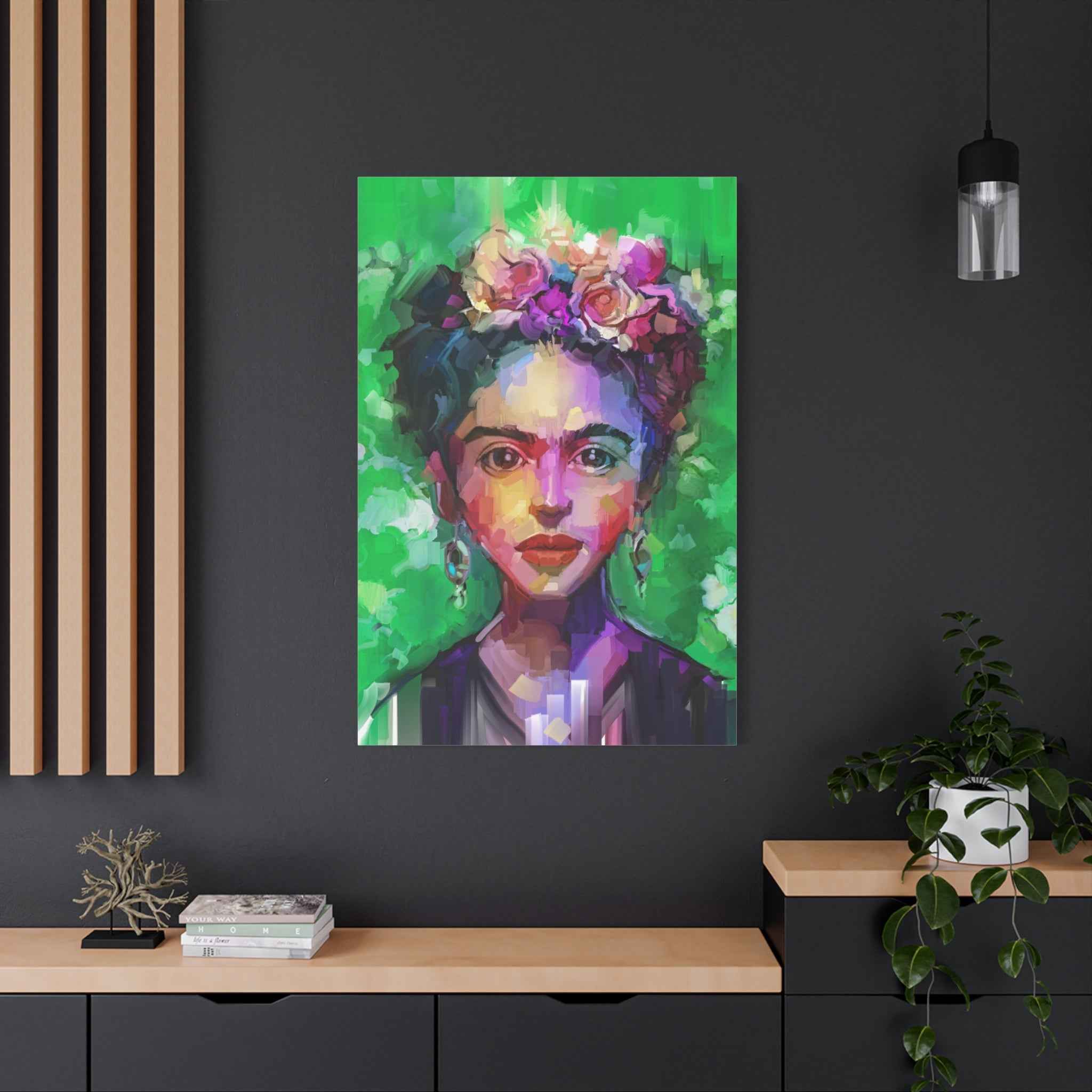 Colorful Woman Portrait Wall Art, Abstract Floral Face Painting