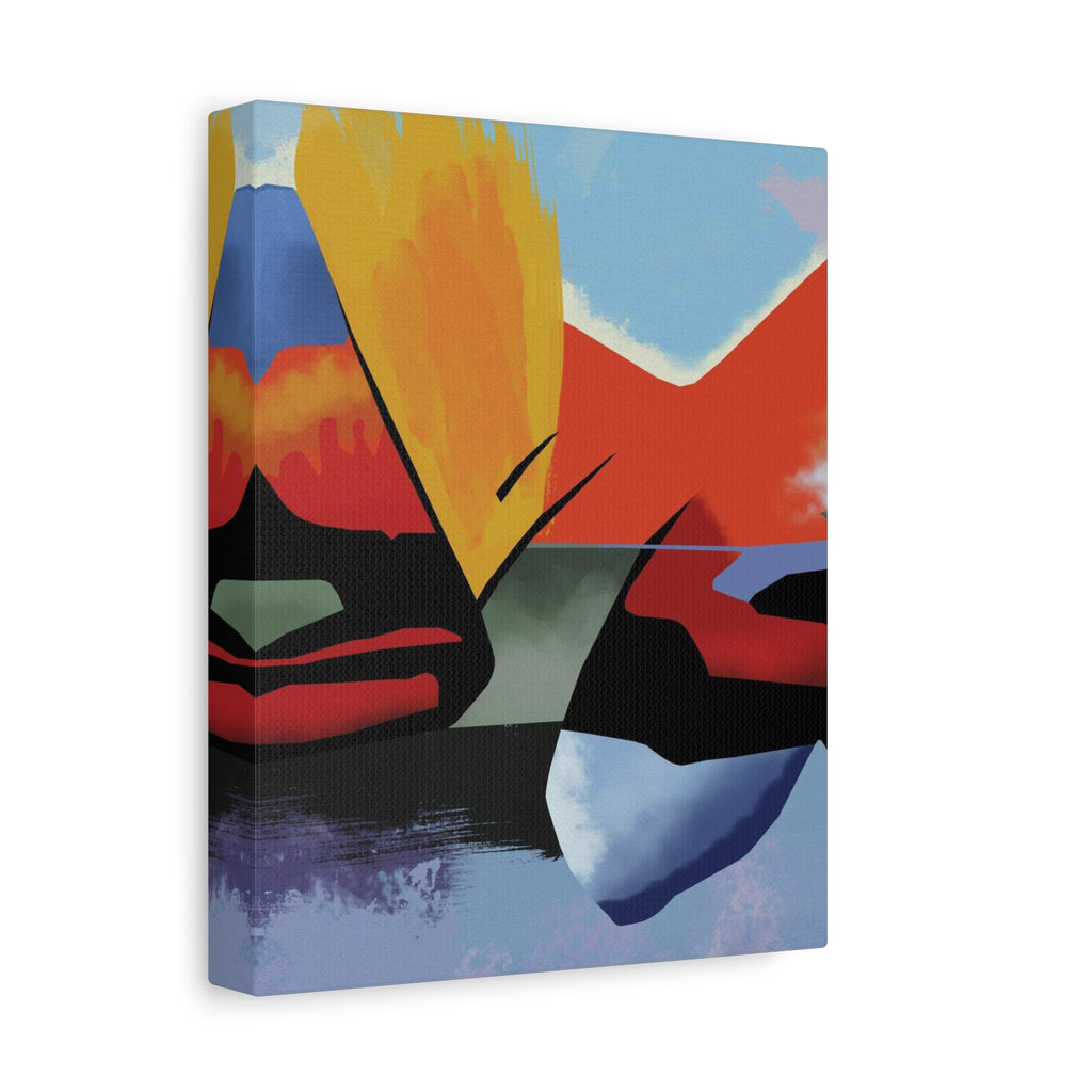 Abstract Color Block Matte Canvas Print — Modern Stretched Wall Art 