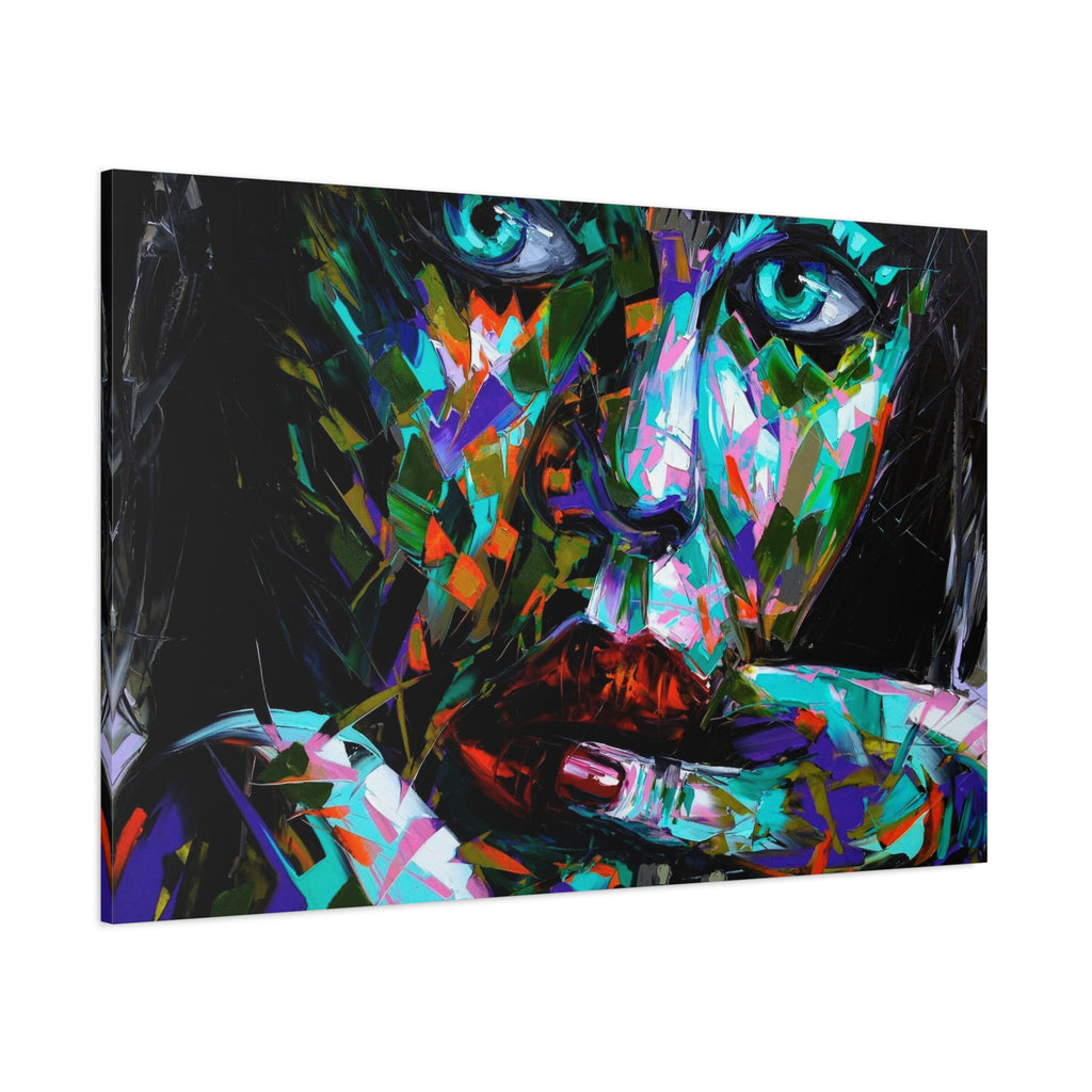 Colorful Abstract Woman Portrait Canvas — Modern Pop Art Wall Decor - TheKaraHan