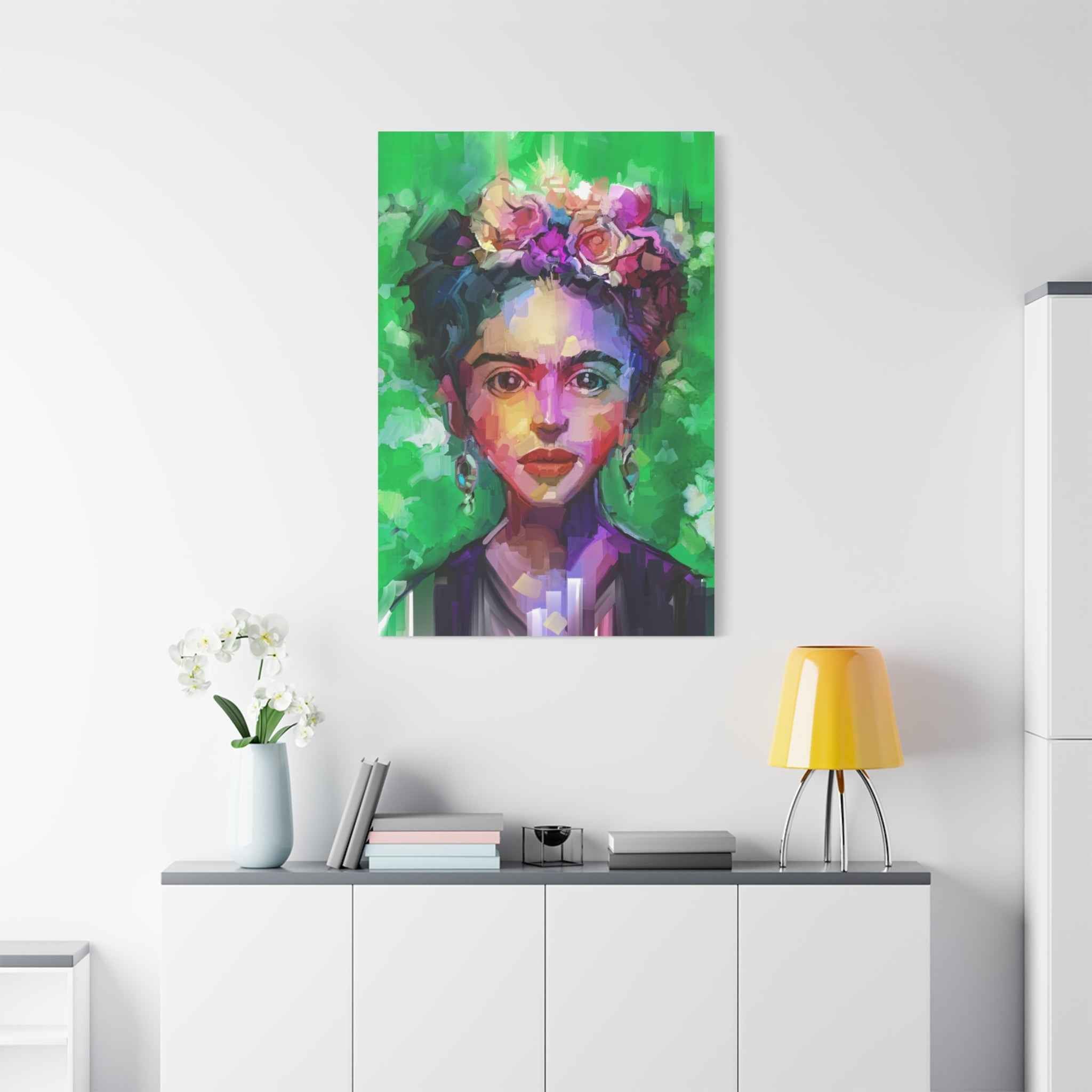 Colorful Woman Portrait Wall Art, Abstract Floral Face Painting