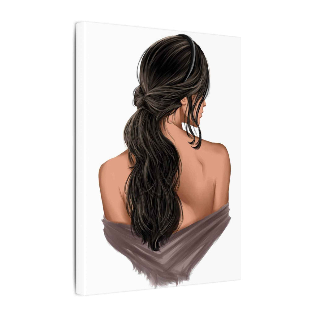 Portrait Canvas Print Woman Back View with Loose Ponytail – Perfect Home Decor for Every Room - TheKaraHan