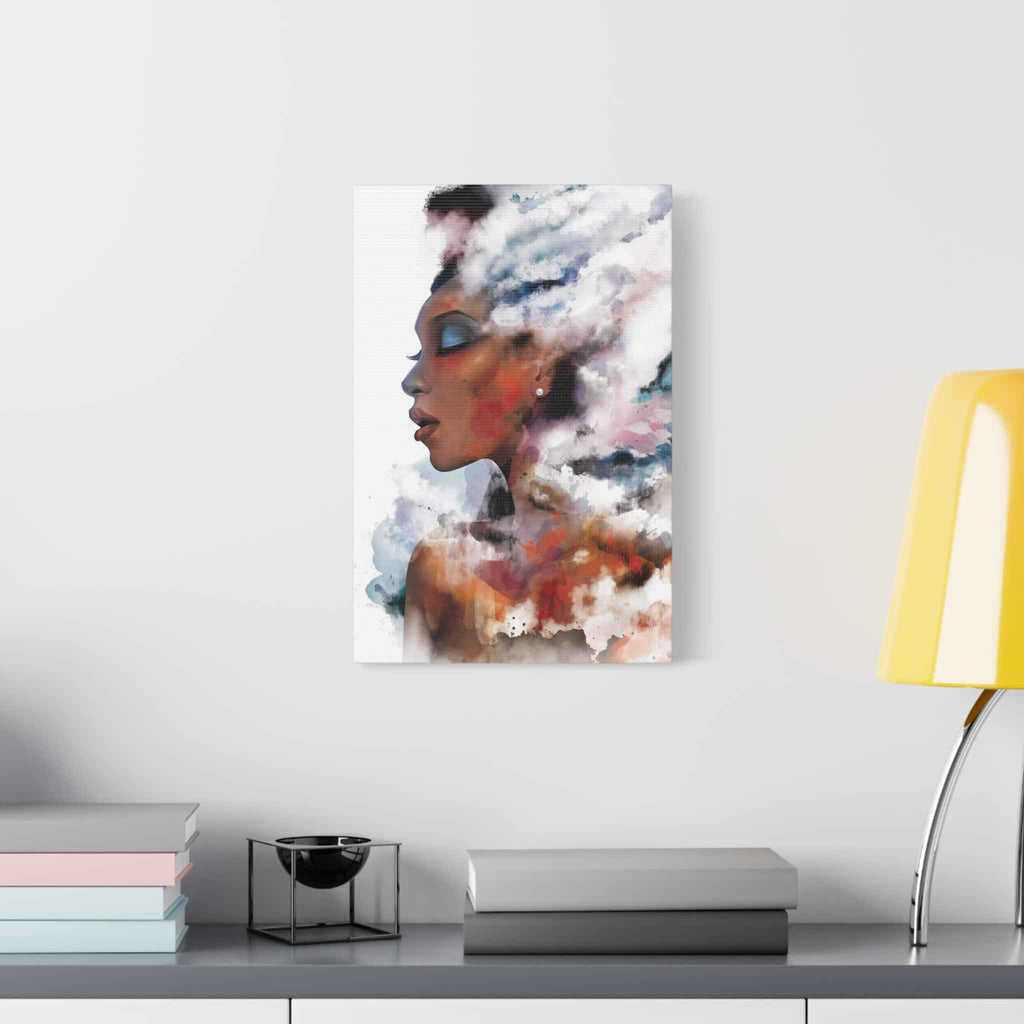 Abstract Watercolor Woman Art - Dreamy Canvas Portrait Wall Decor - TheKaraHan