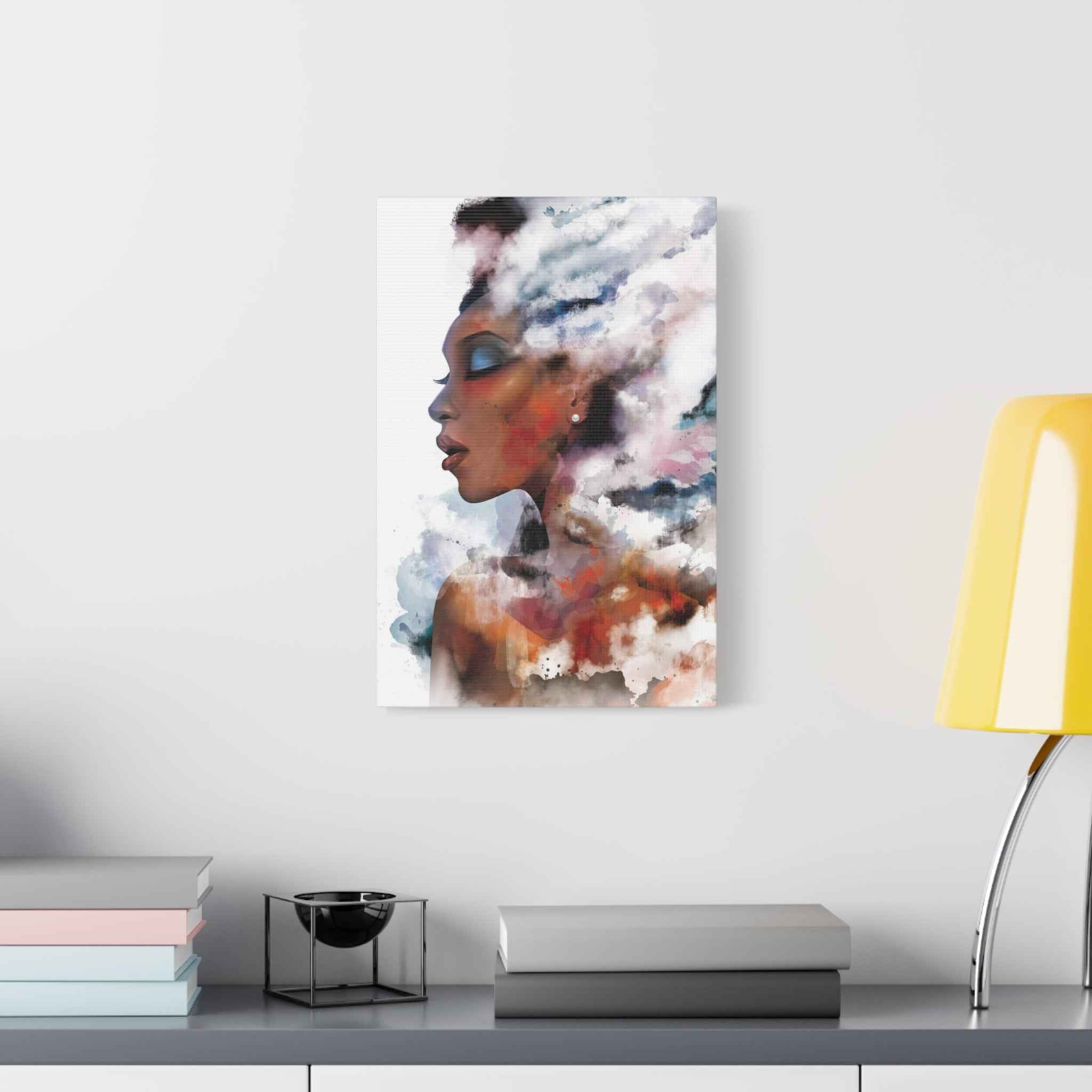 Abstract Watercolor Woman Art - Dreamy Canvas Portrait Wall Decor - TheKaraHan