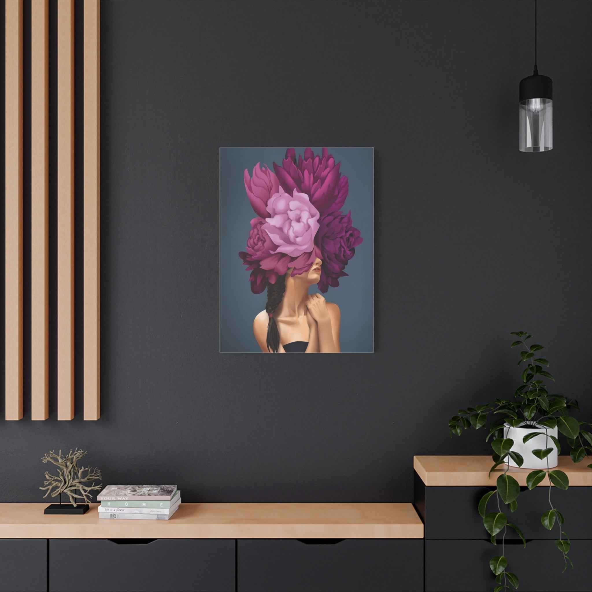 Floral Masked Woman Wall Art - TheKaraHan