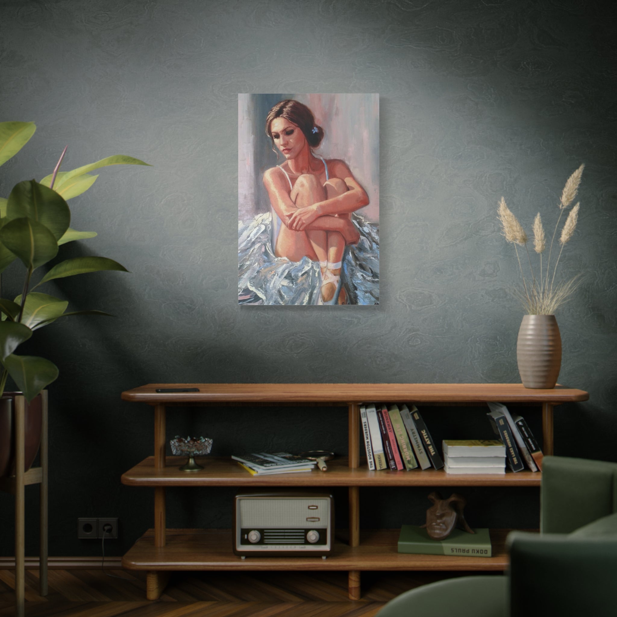 Ballet Dancer Portrait Canvas - Matte Stretched Wall Art 