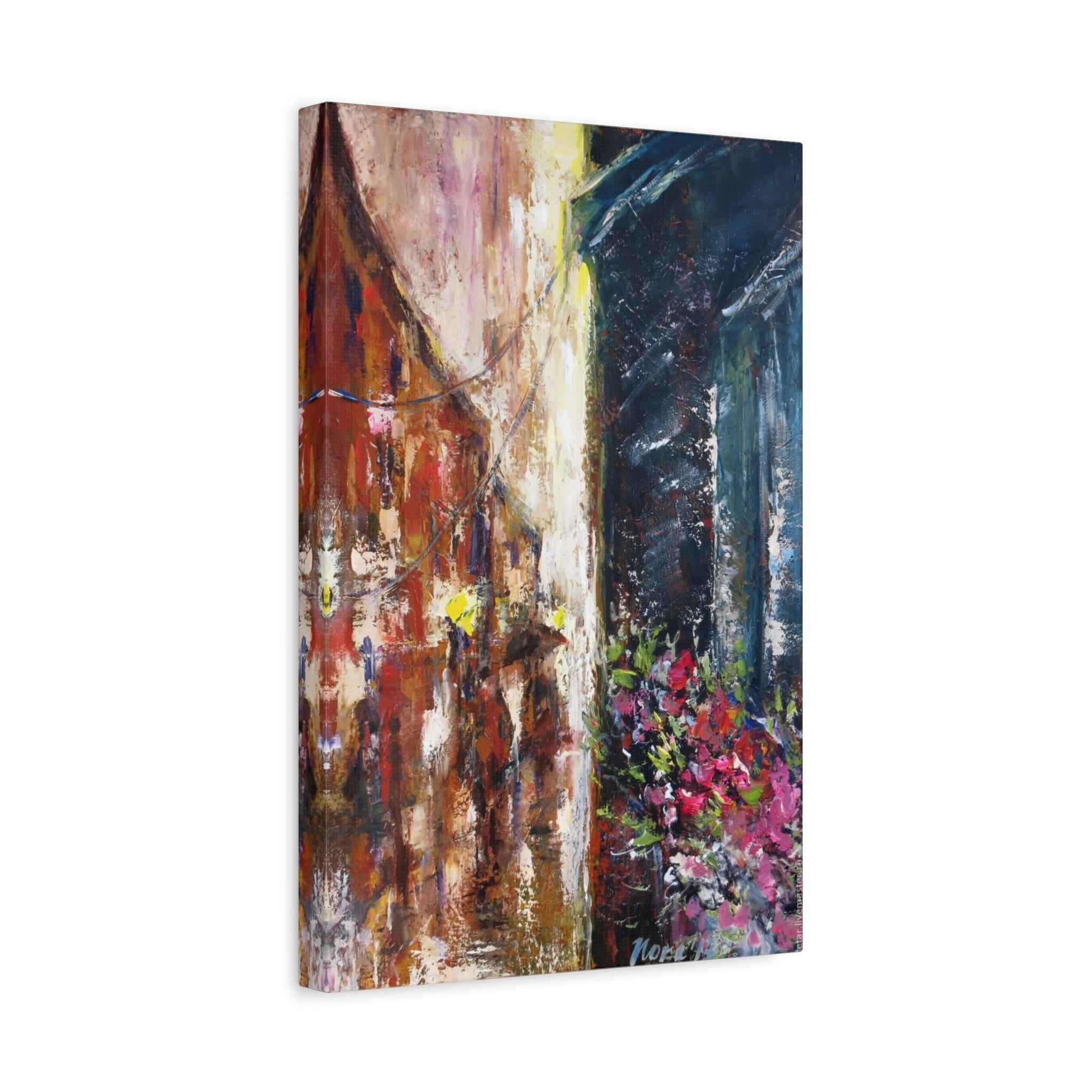 Abstract Floral Canvas Art – Matte Stretched Street Art Painting - TheKaraHan