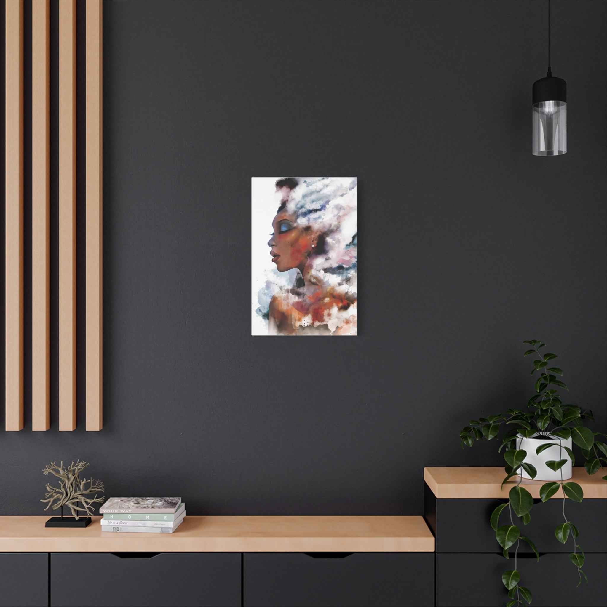 Abstract Watercolor Woman Art - Dreamy Canvas Portrait Wall Decor - TheKaraHan