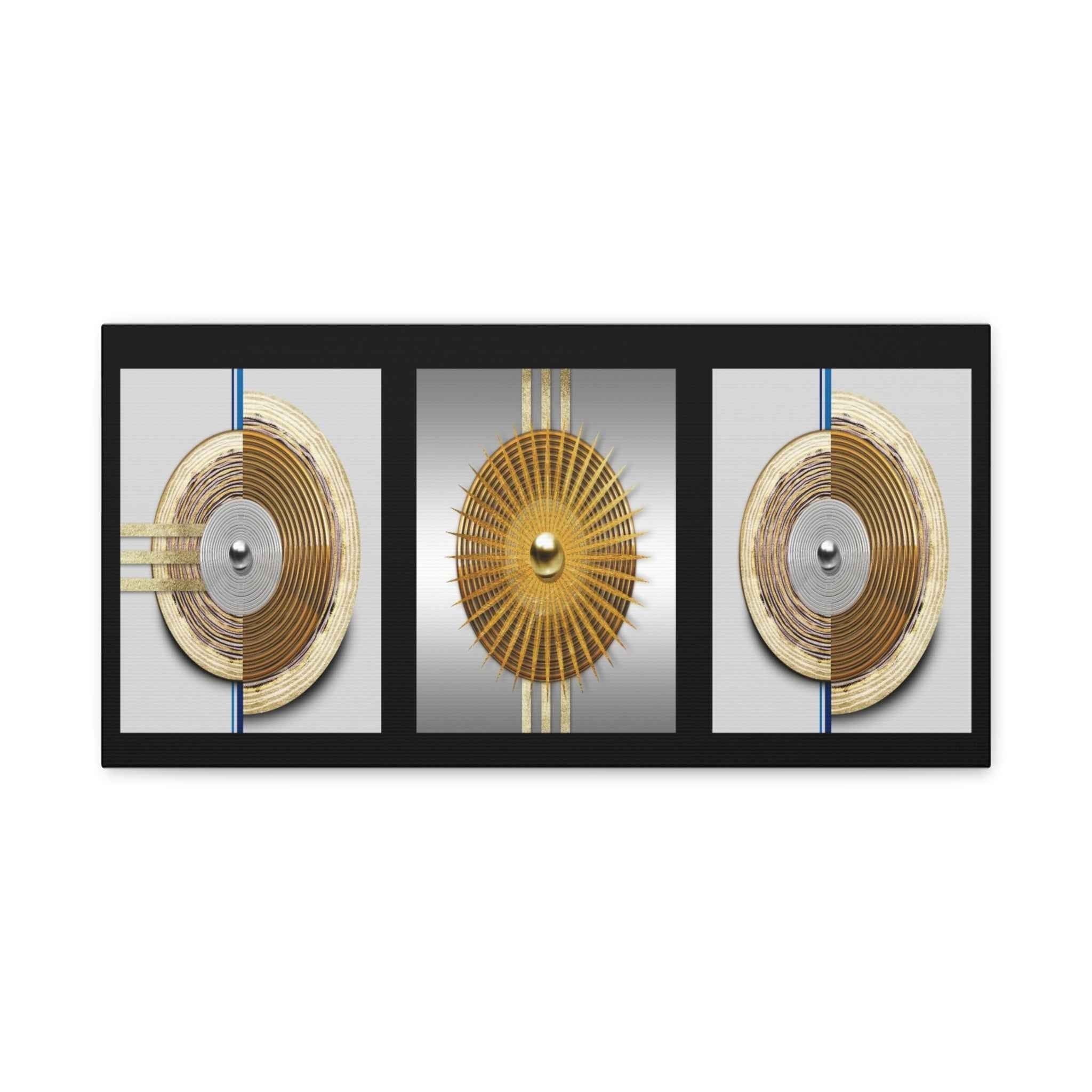 Abstract Gold Geometric Canvas Wall Art