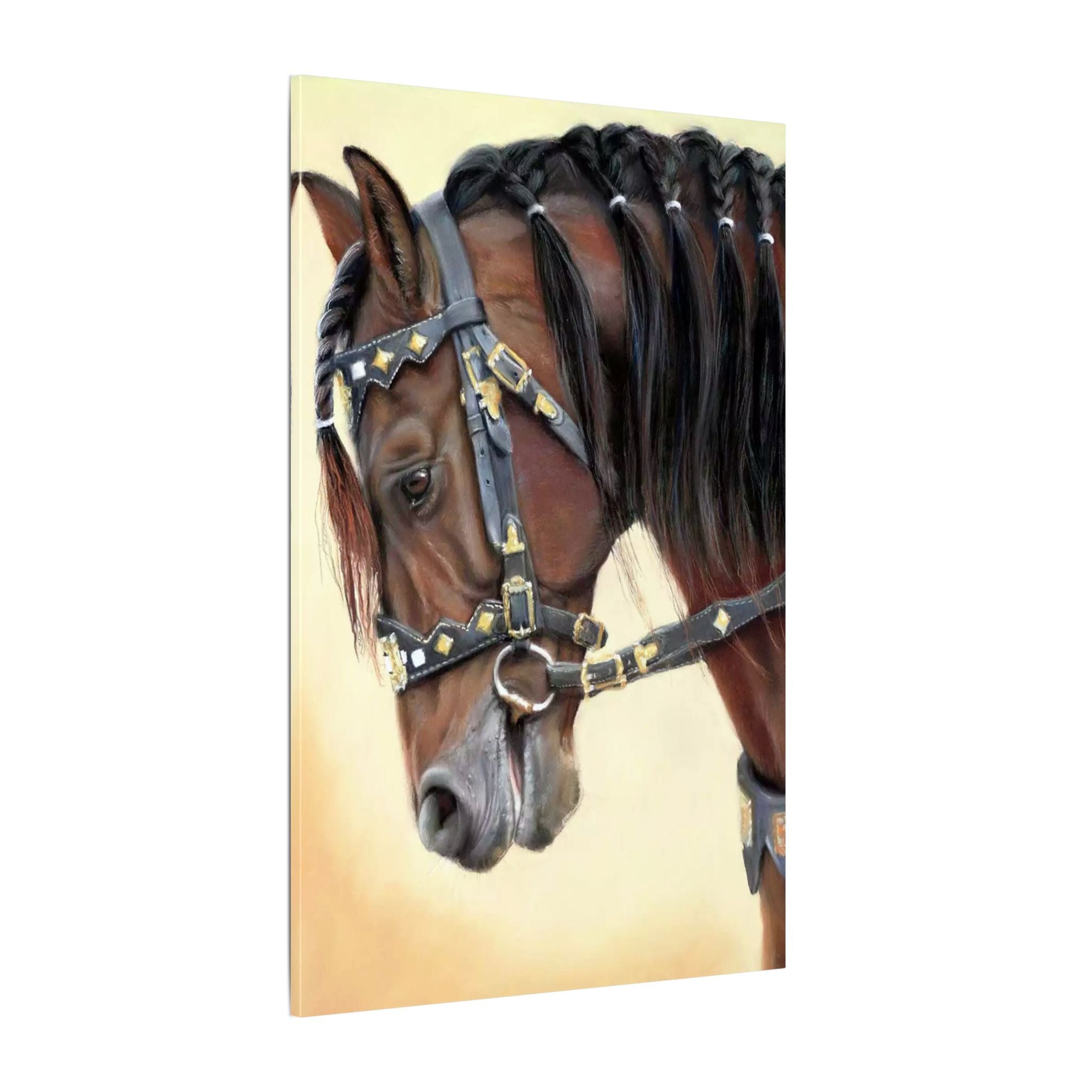 Horse Portrait Canvas Print — Elegant Bridle Art for Home & Stable Decor - TheKaraHan