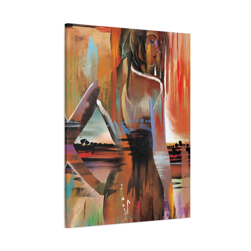 Abstract Woman Portrait Canvas - Stretched Matte Canvas Art - TheKaraHan
