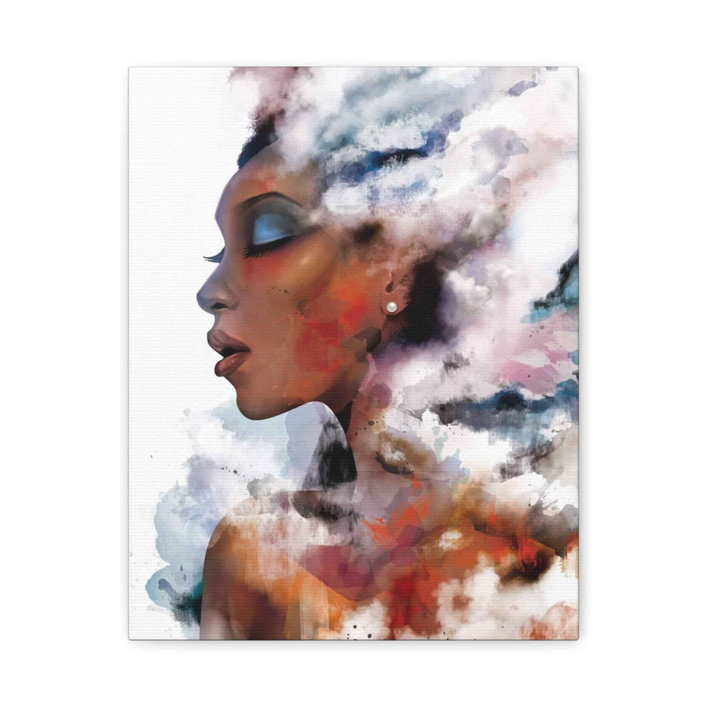 Abstract Watercolor Woman Art - Dreamy Canvas Portrait Wall Decor - TheKaraHan