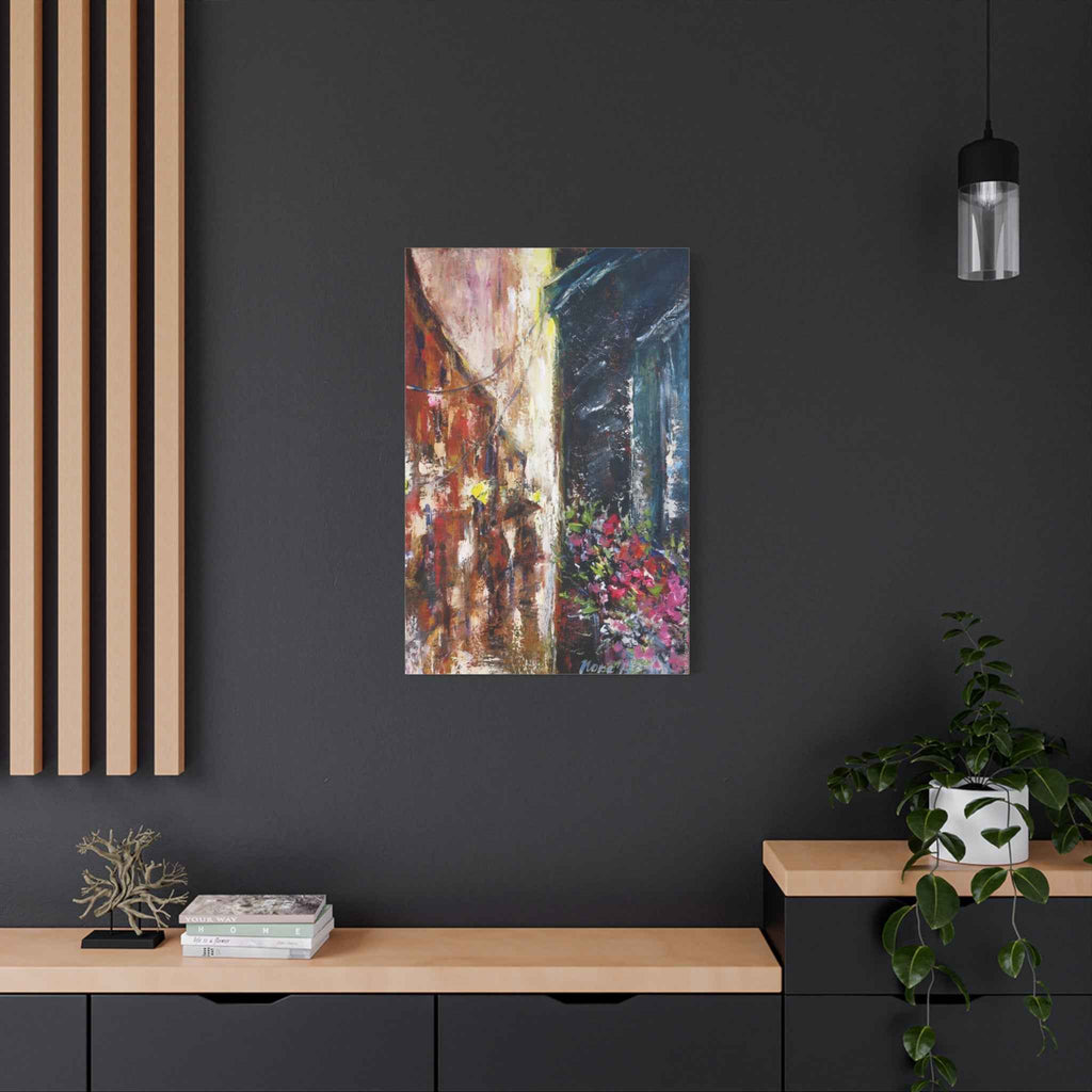 Abstract Floral Canvas Art – Matte Stretched Street Art Painting - TheKaraHan