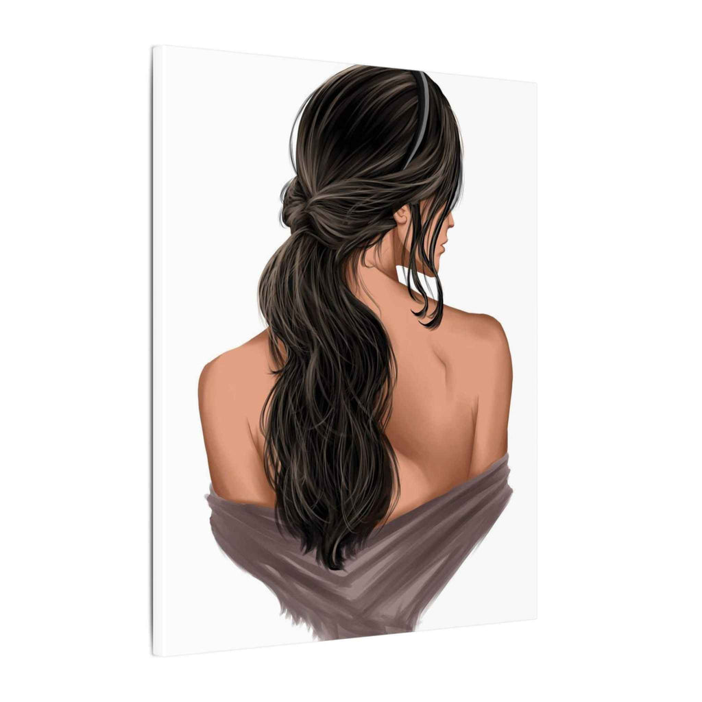 Portrait Canvas Print Woman Back View with Loose Ponytail – Perfect Home Decor for Every Room - TheKaraHan