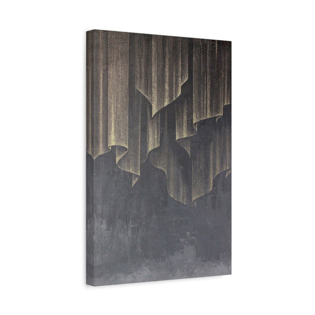 Abstract Gold Curtain Matte Canvas Print — Modern Stretched Wall Art