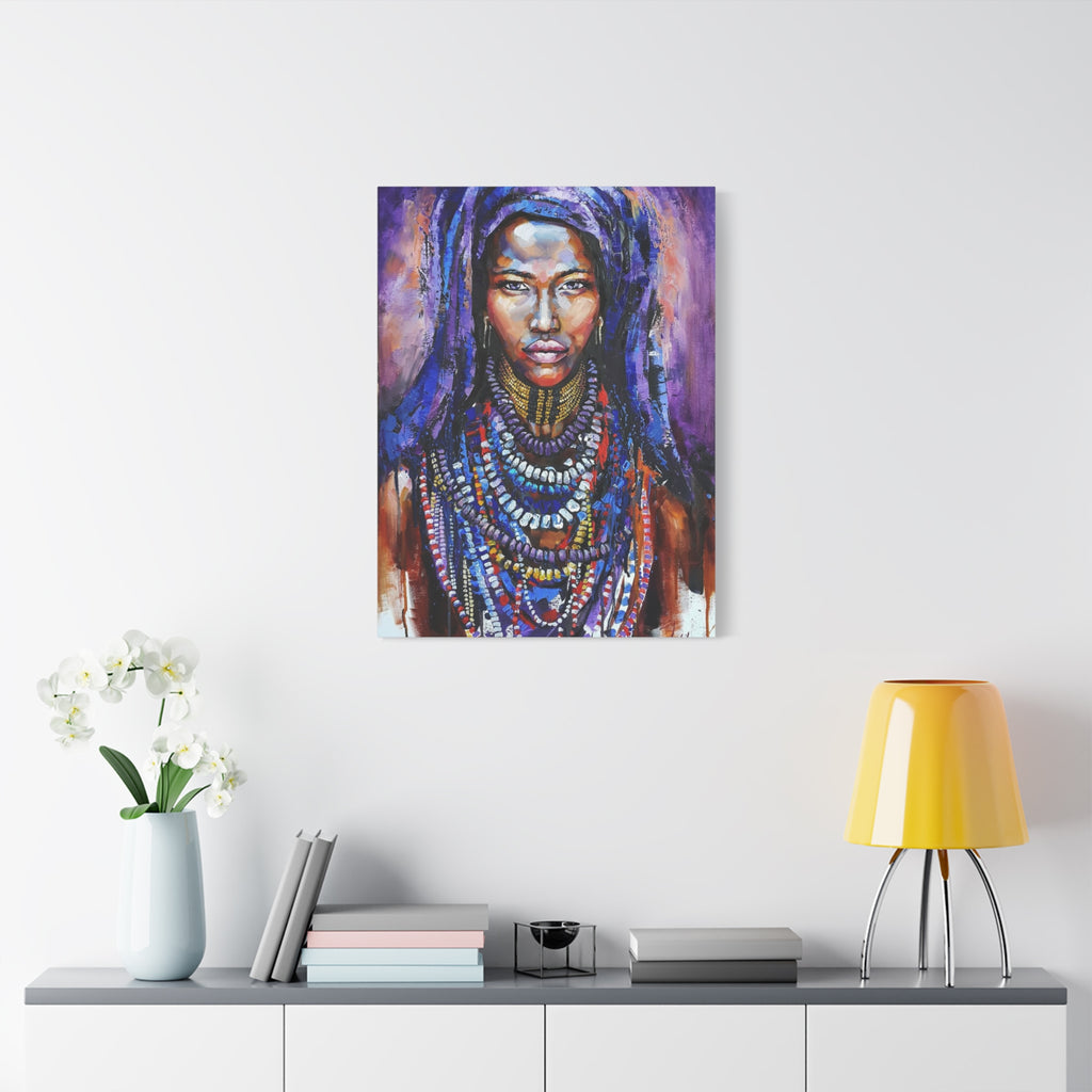 Tribal Queen Canvas Art - Stunning Portrait for Your Space - TheKaraHan