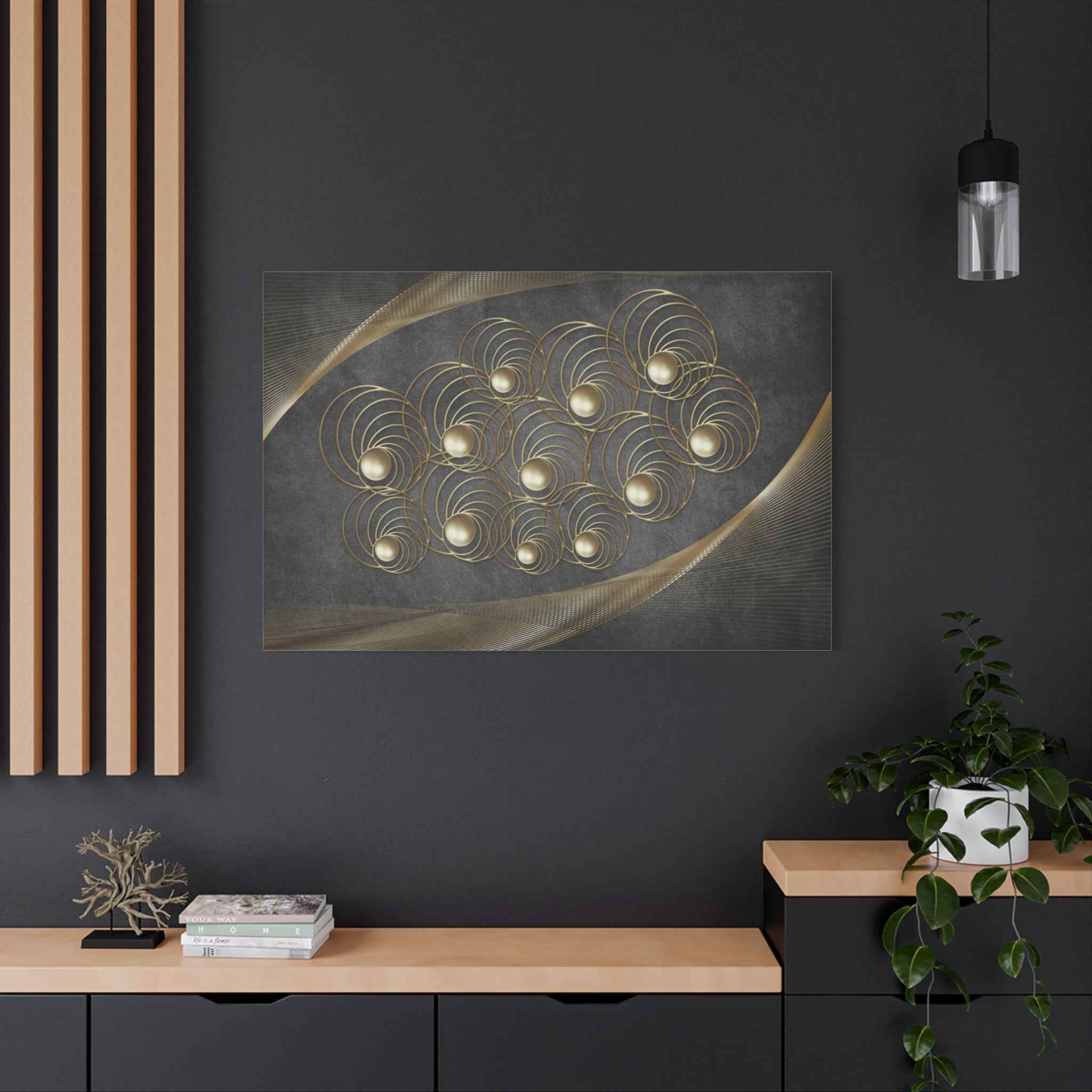 Luxury Gold Geometric Wall Art - Modern Abstract Canvas Decor